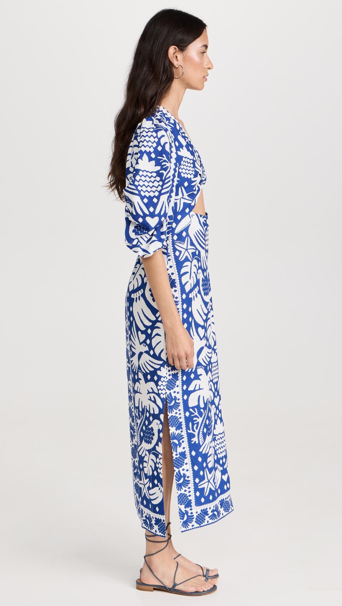 farm rio jungle scarf midi dress FARM Rio Summer Foliage Scarf Midi Dress