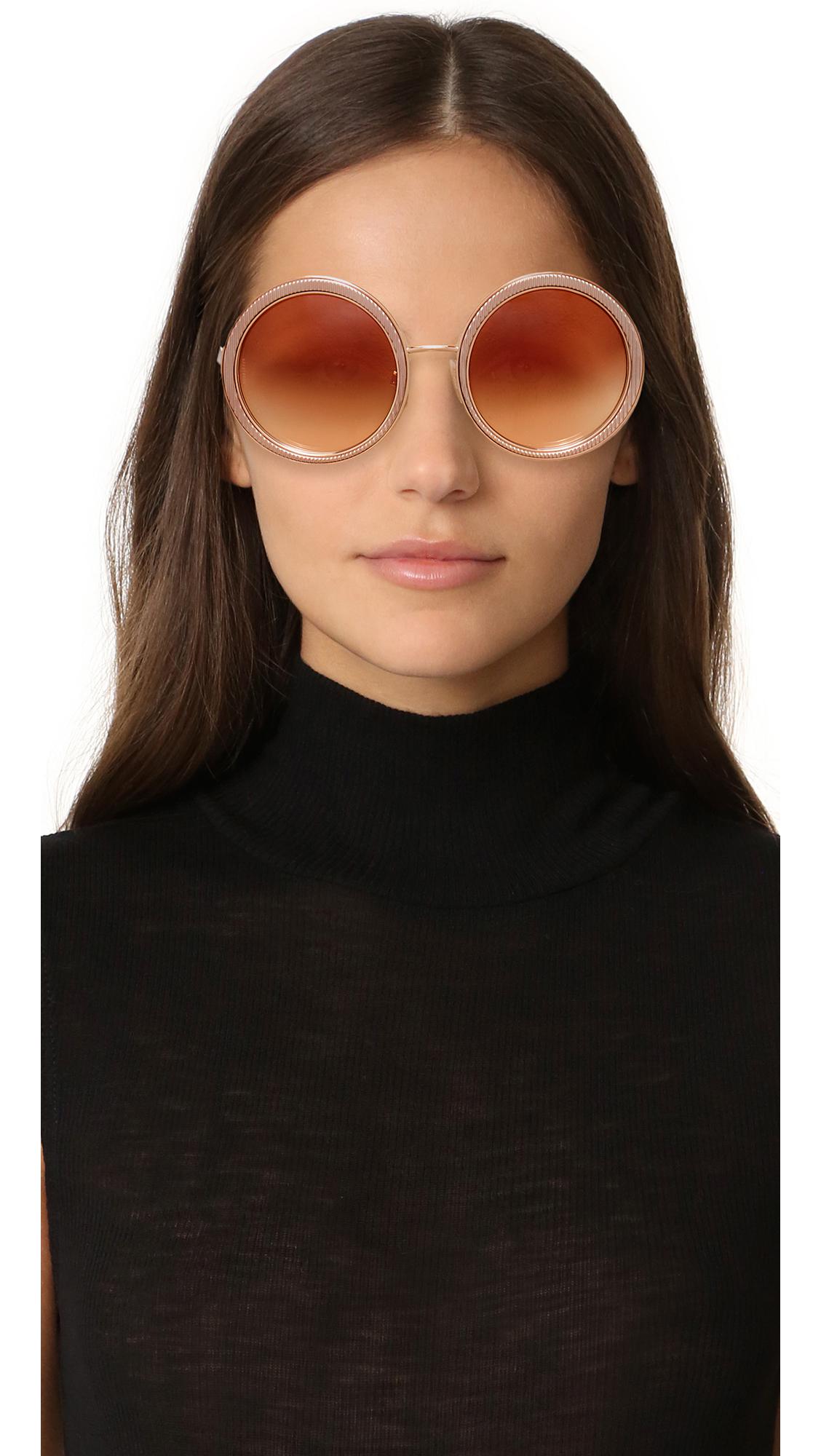 Dolce & Gabbana Grosgrain Round Sunglasses in Pink Gold/Pink (Pink) - Lyst