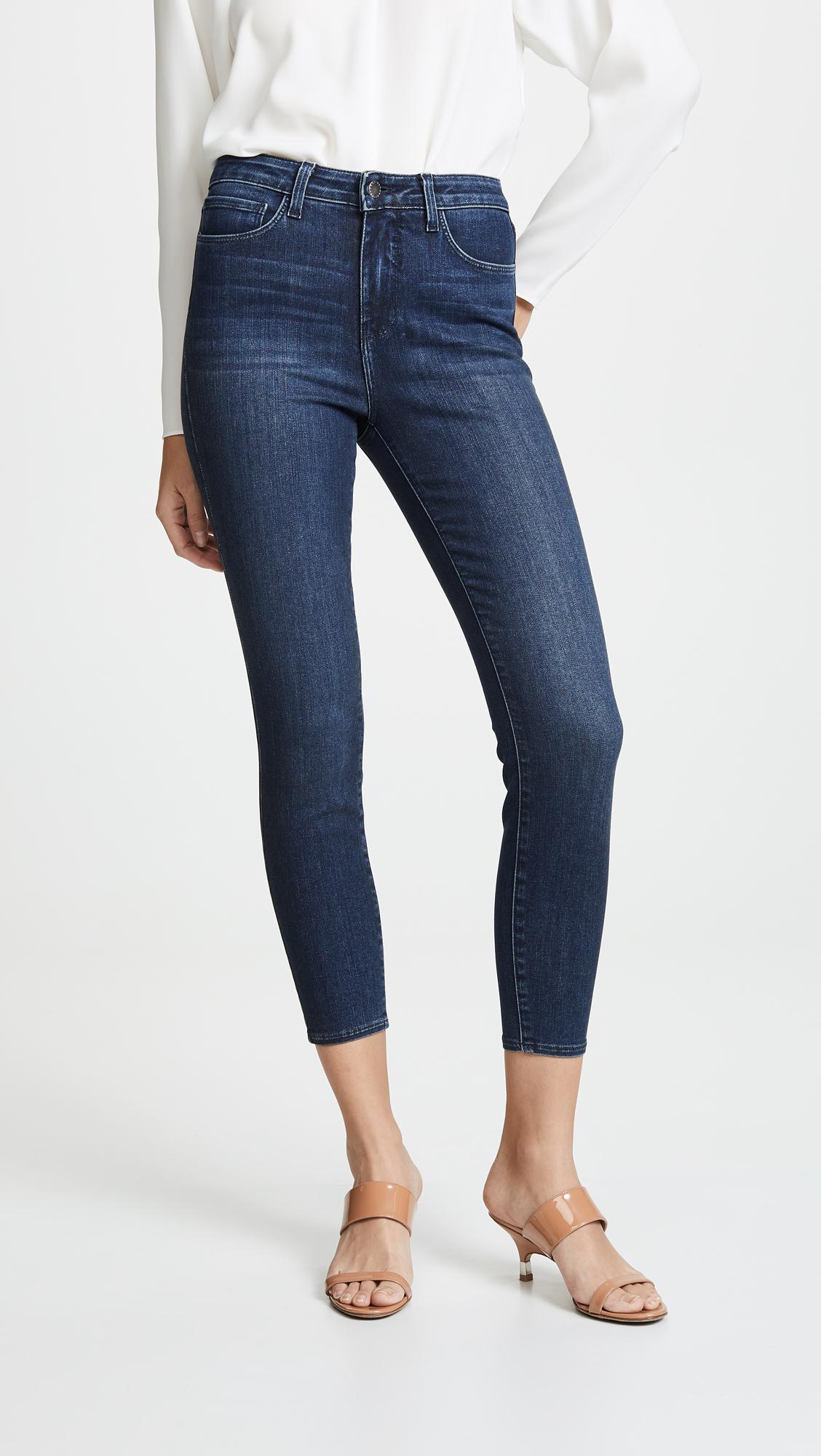 L'Agence Denim Margot High Rise Skinny Jeans in Blue Lyst