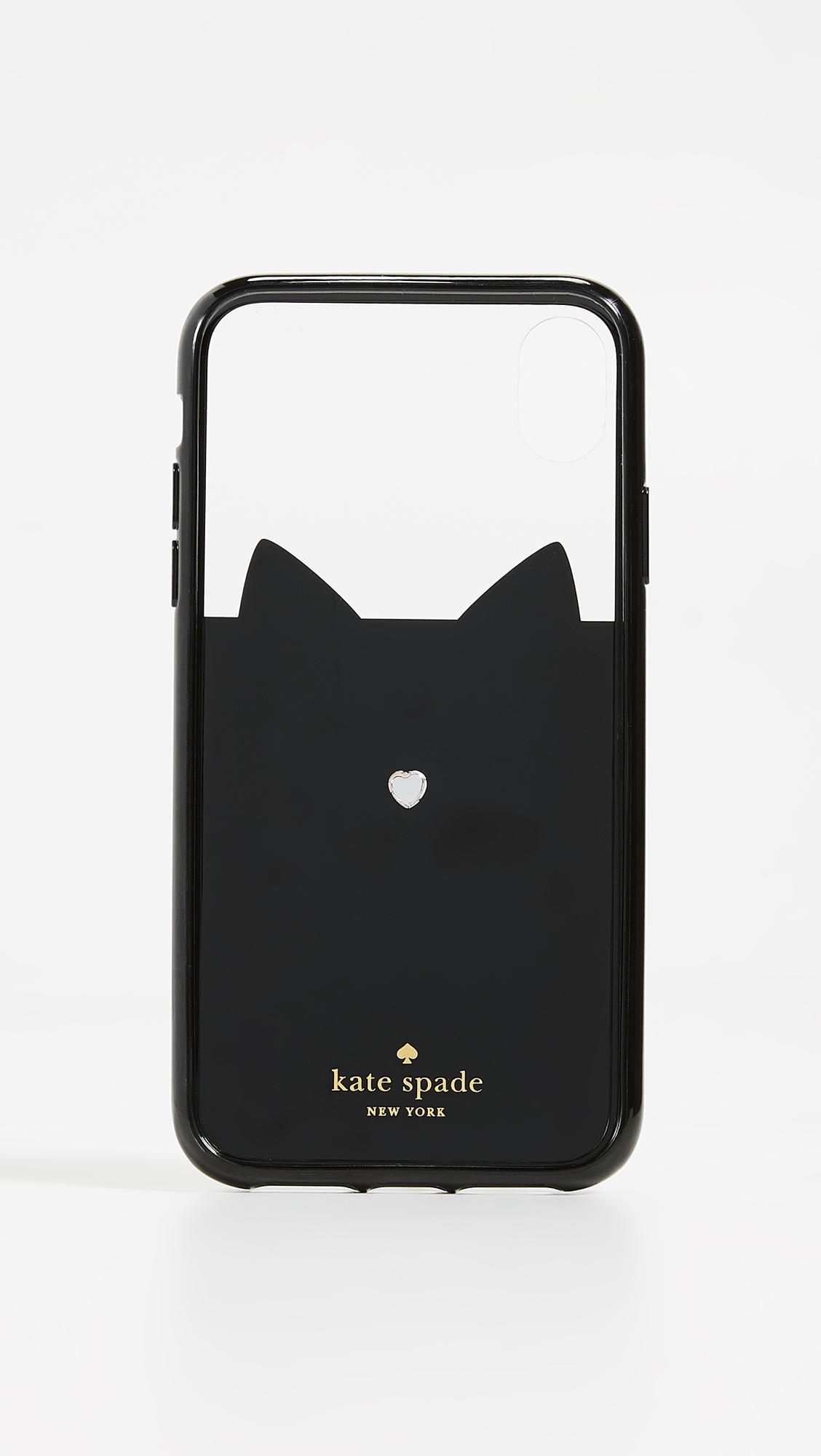 Kate Spade Jeweled Glitter Cat Iphone Xs Max Case in Black | Lyst