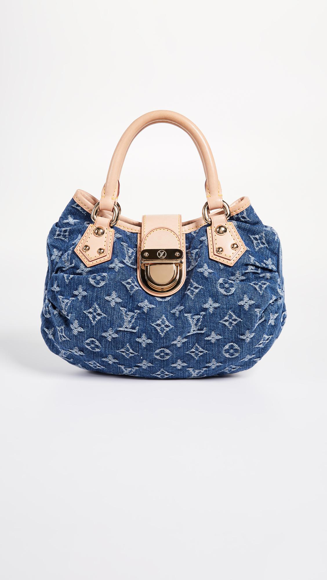 What Goes Around Comes Around Louis Vuitton Blue Denim Pleaty Handbag - Lyst