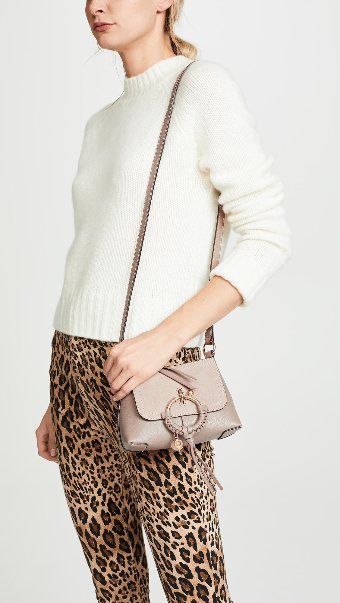 See By Chloé Leather Joan Mini Shoulder Bag in Gray | Lyst