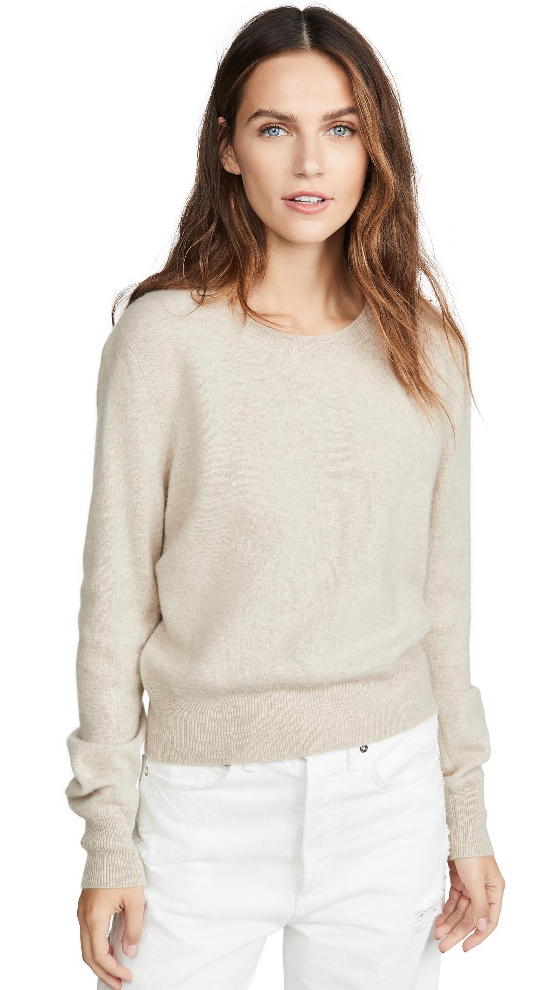 NAADAM Cropped Crew Cashmere Sweater in Oatmeal (Natural) - Lyst