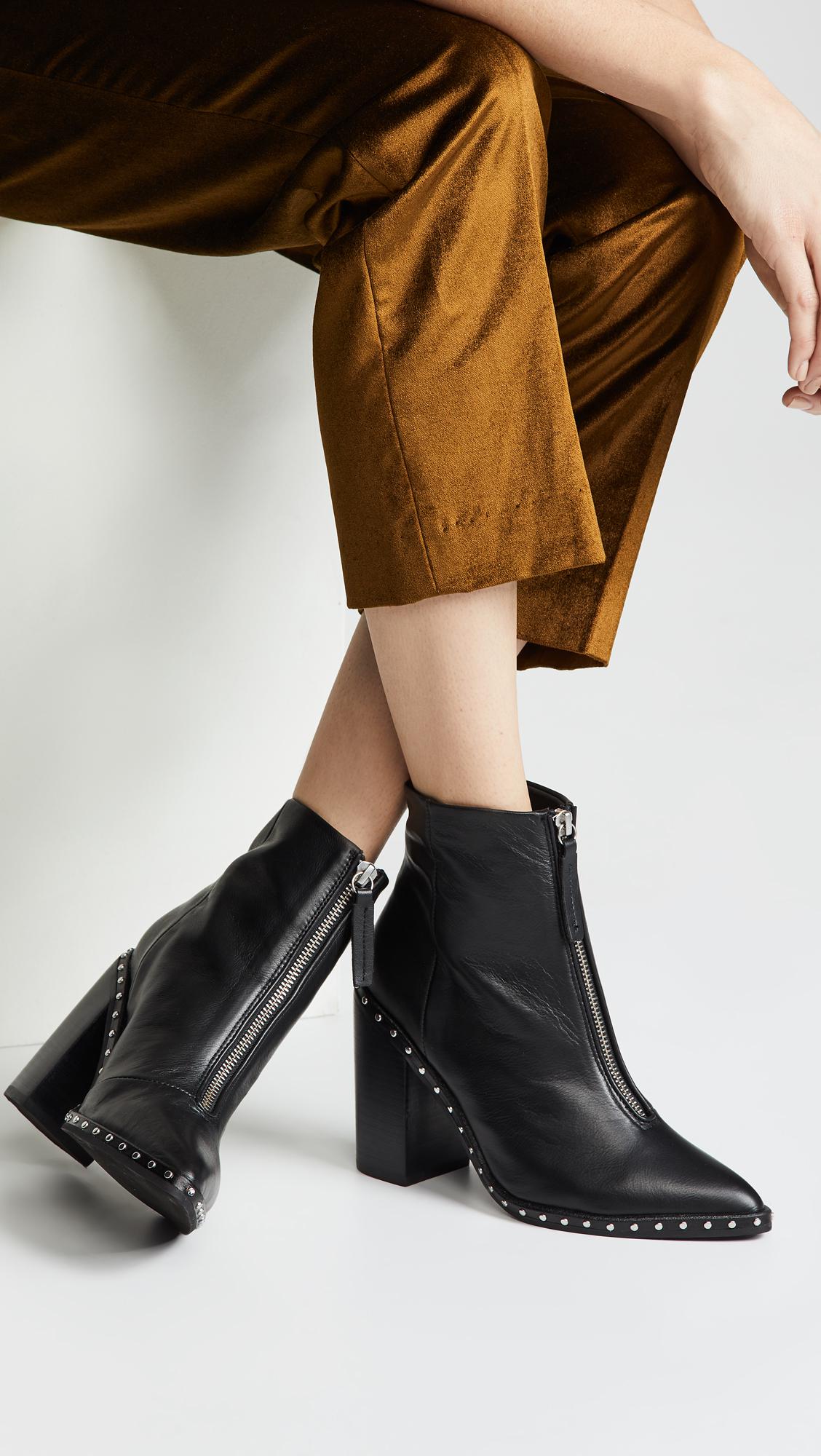 Sol Sana Leather Axel Block Heel Boots in Black - Lyst