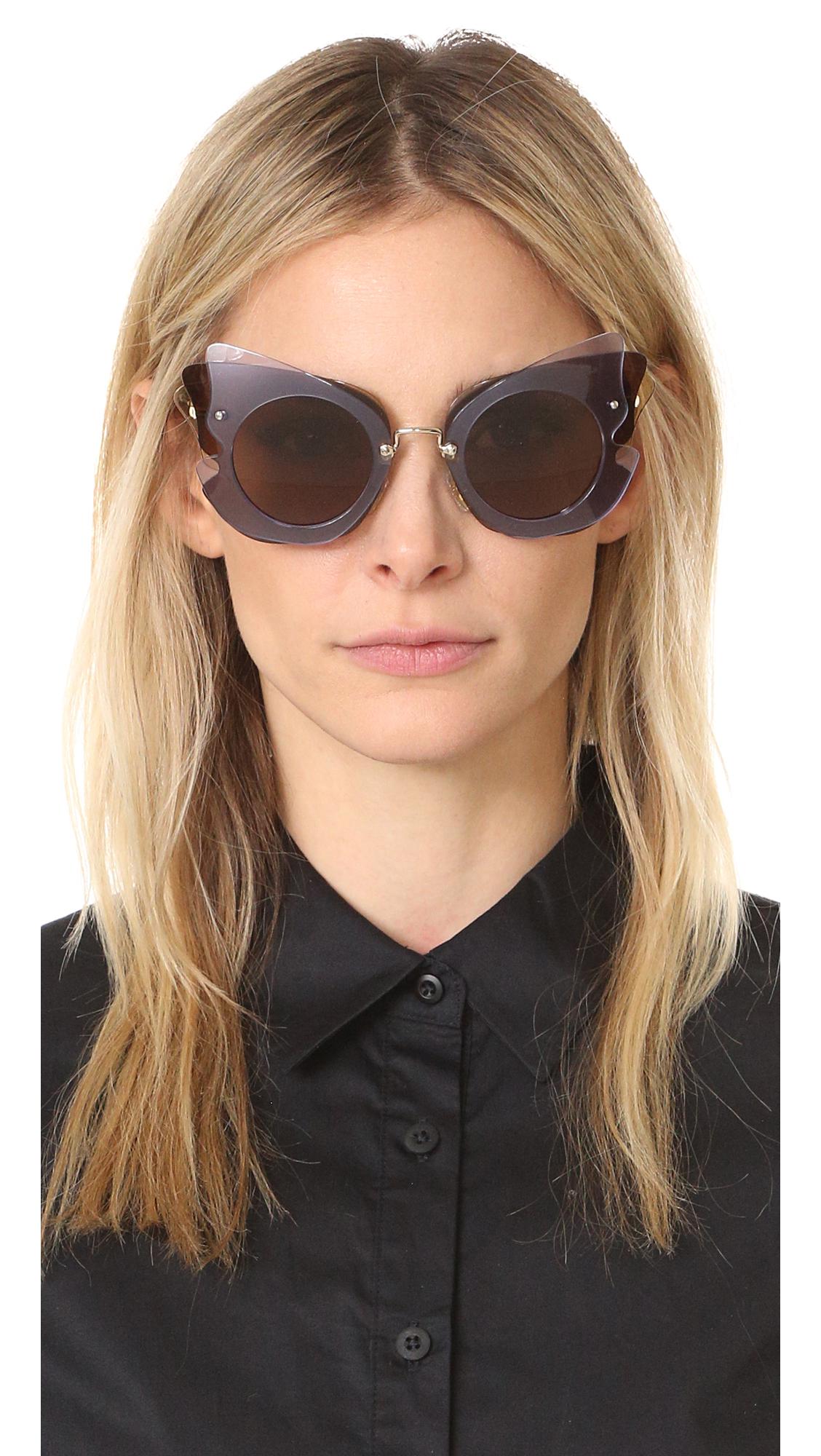 miu miu women's irregular 63mm sunglasses