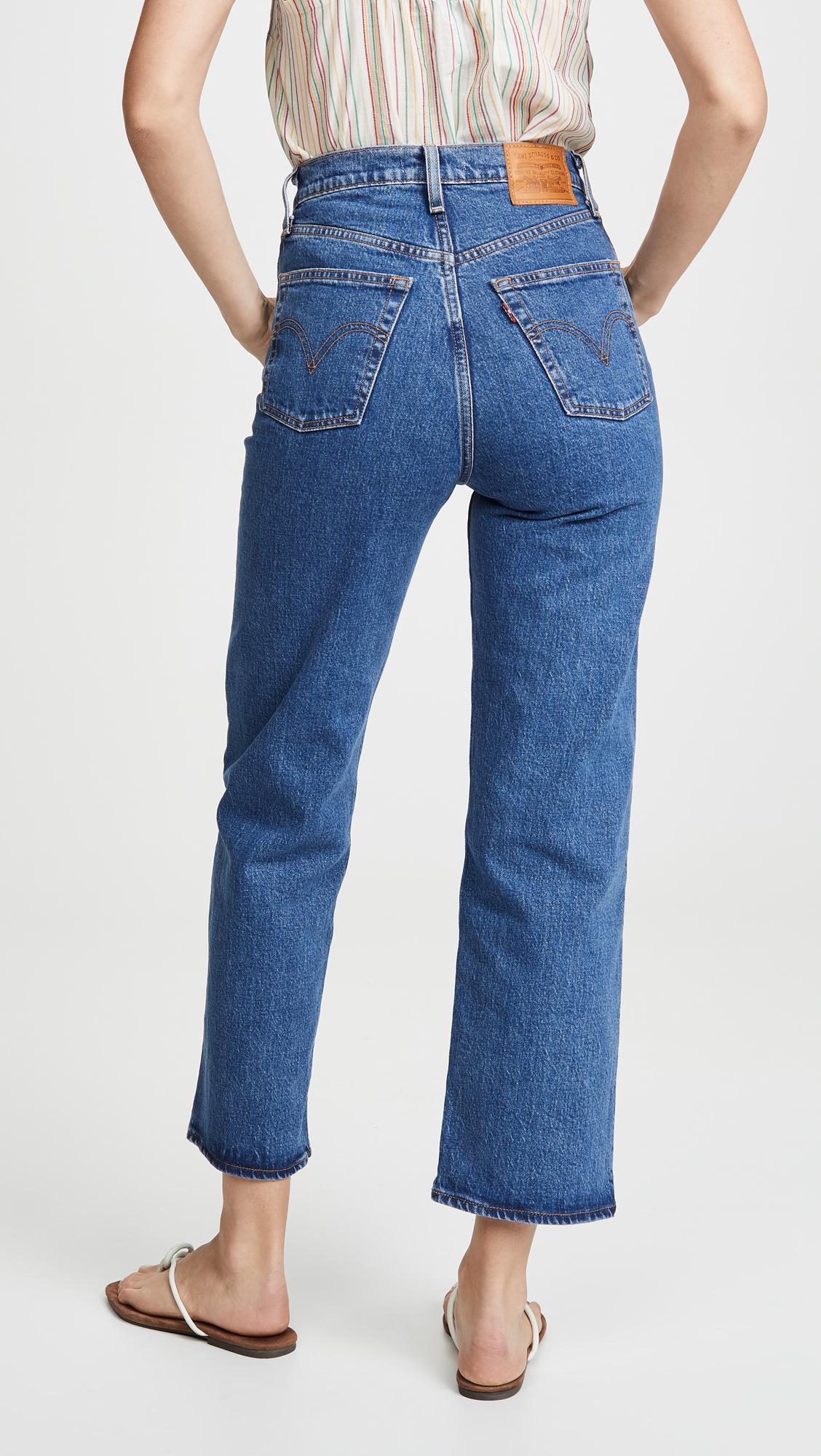 Levi's Denim Ribcage Straight Ankle Jeans in Blue - Lyst