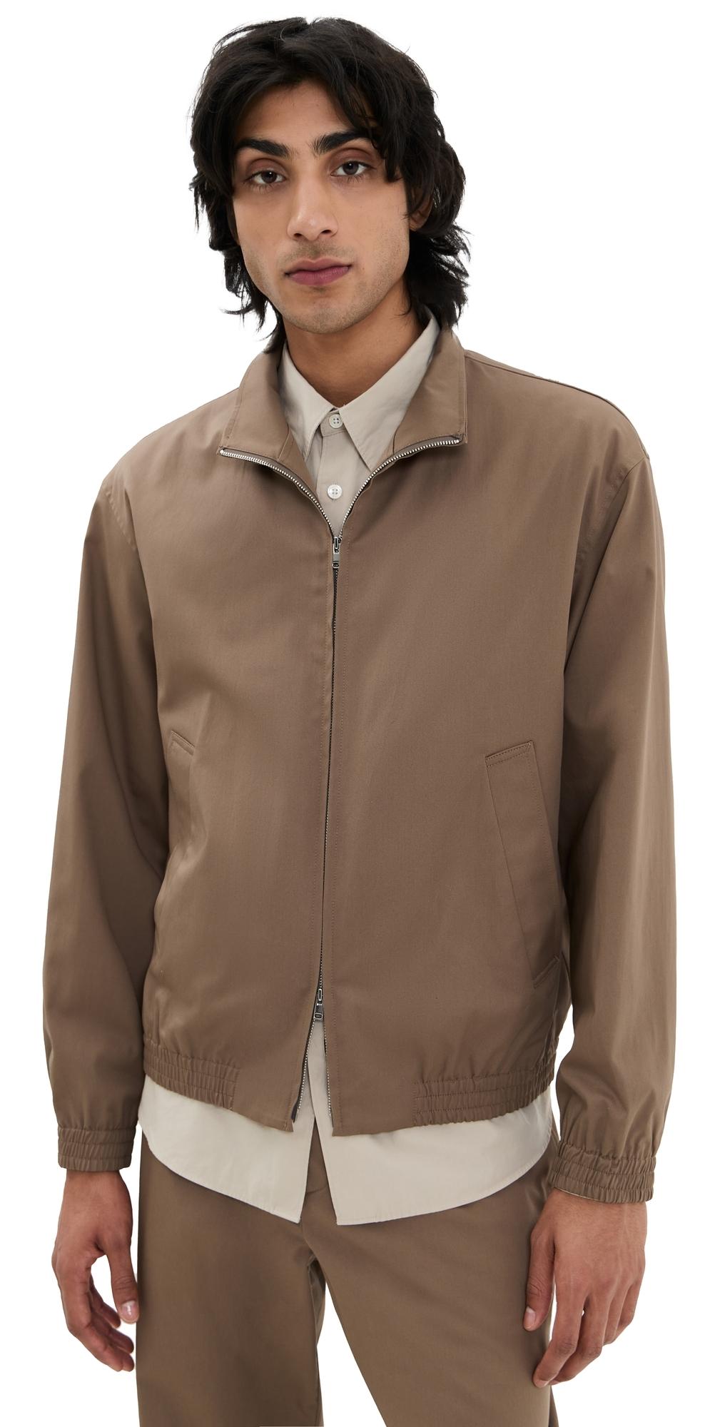 Theory Hanson Twill Zip Jacket in Brown for Men | Lyst