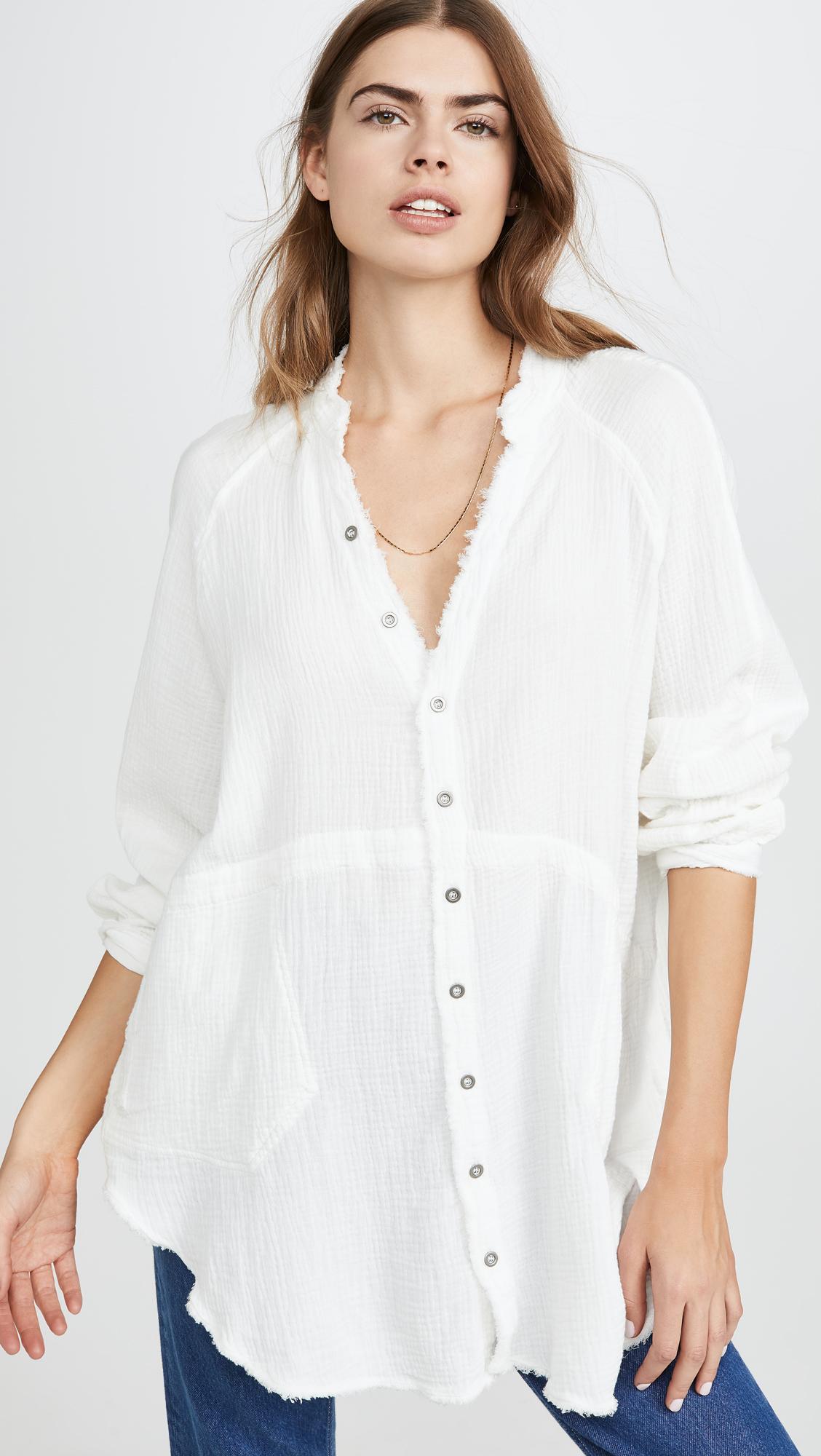 Free People Summer Daydream Button Down in White | Lyst