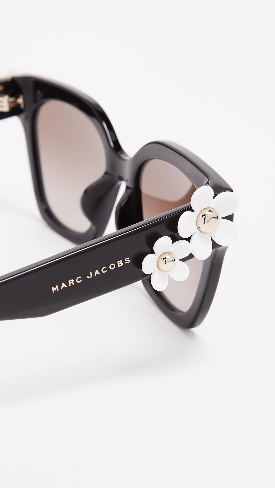 Marc Jacobs Daisy Sunglasses in Black | Lyst