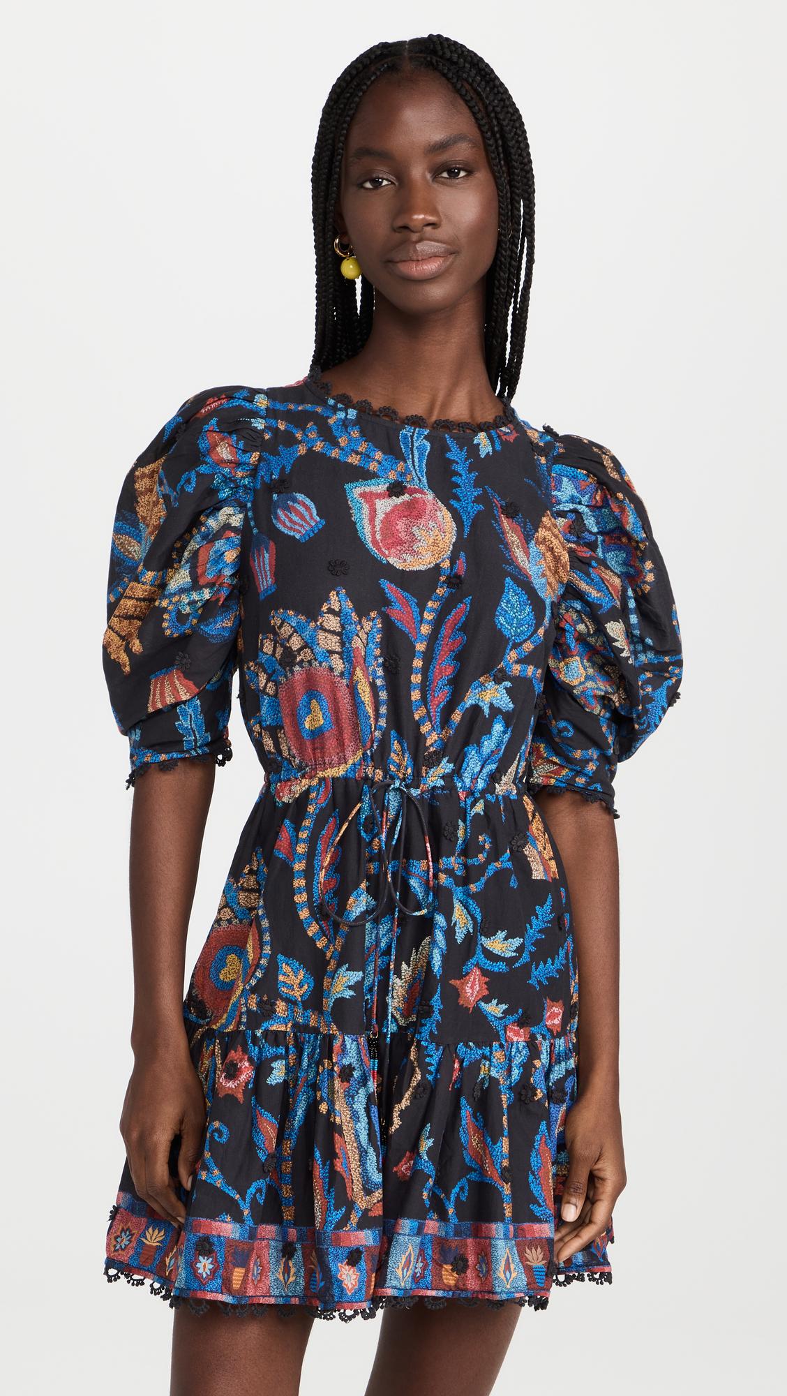 FARM Rio Cotton Sunset Tapestry Black Mini Dress in Blue | Lyst Canada