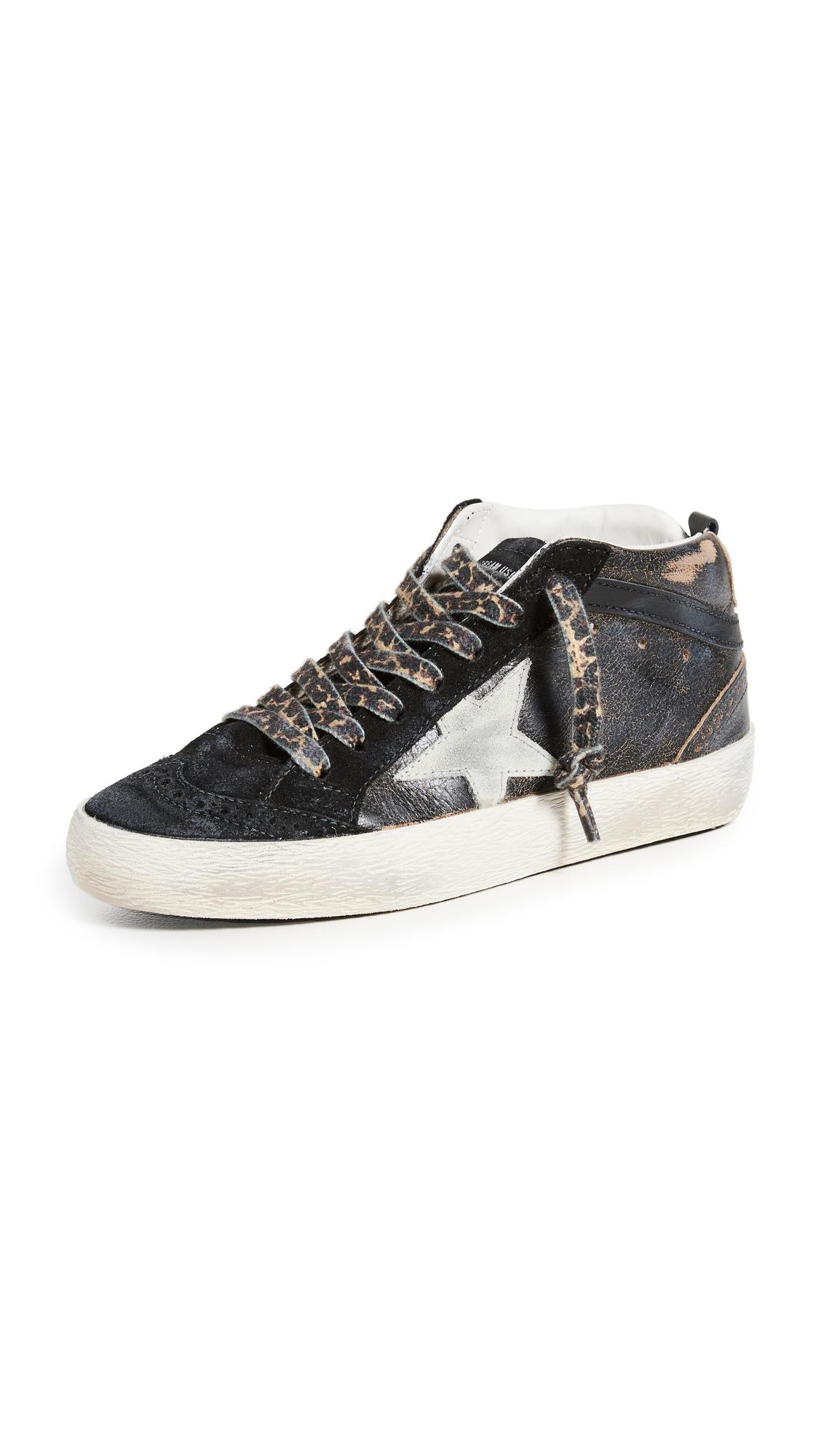 Golden Goose Mid Star Shiny Leather Upper And Spur Suede Sneakers | Lyst