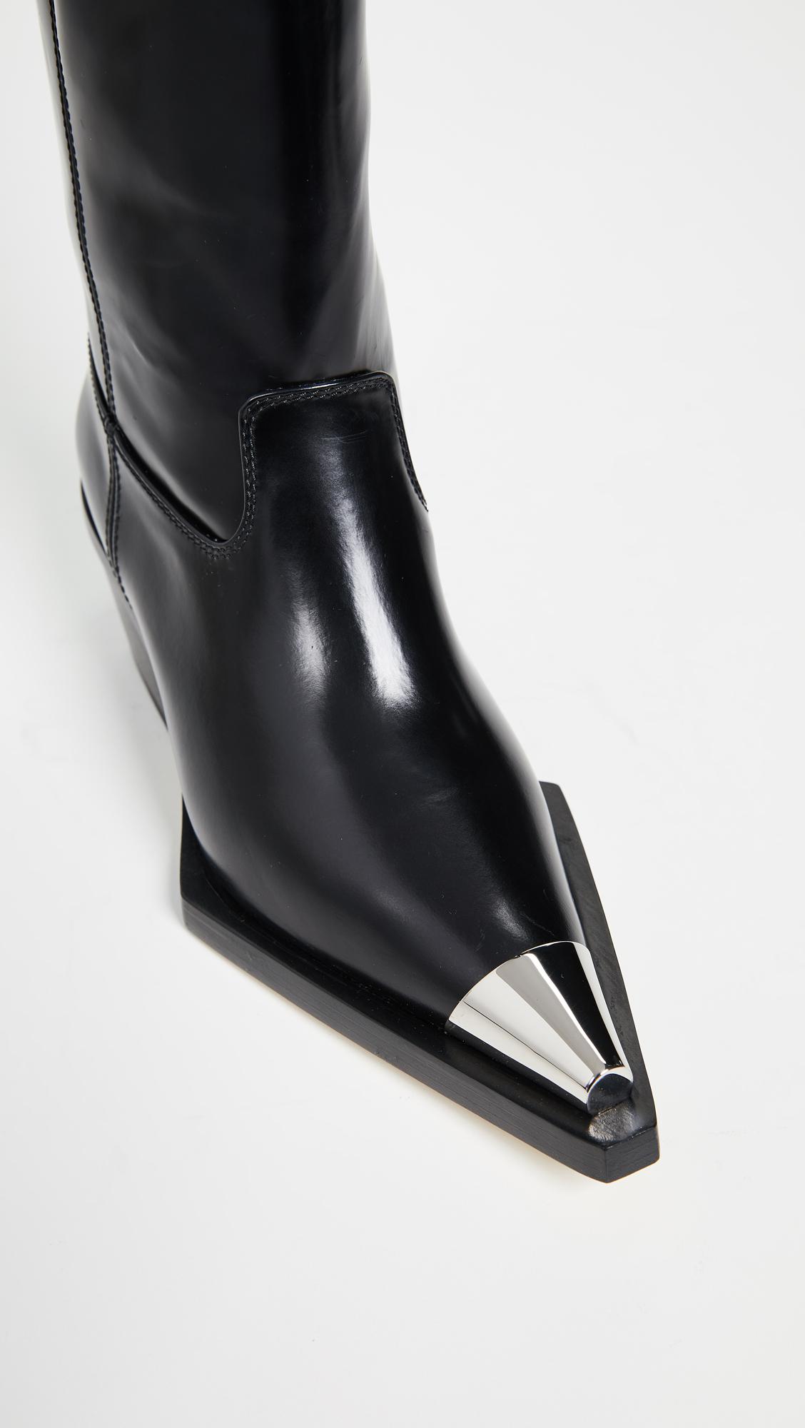 Helmut Lang Tall Cowboy Boots in Black | Lyst
