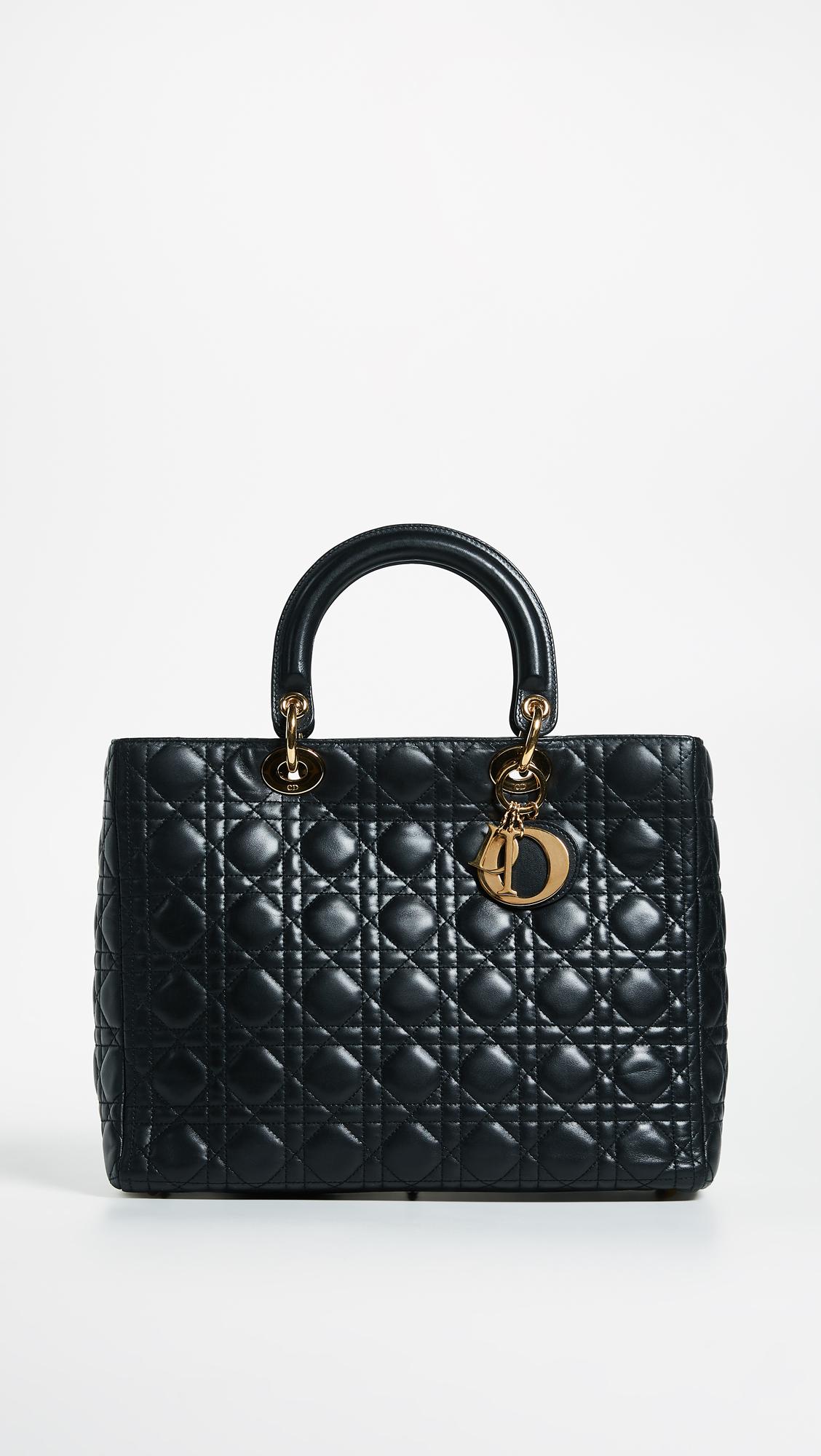 What Goes Around Comes Around Dior Lady Dior Bag in Black - Lyst