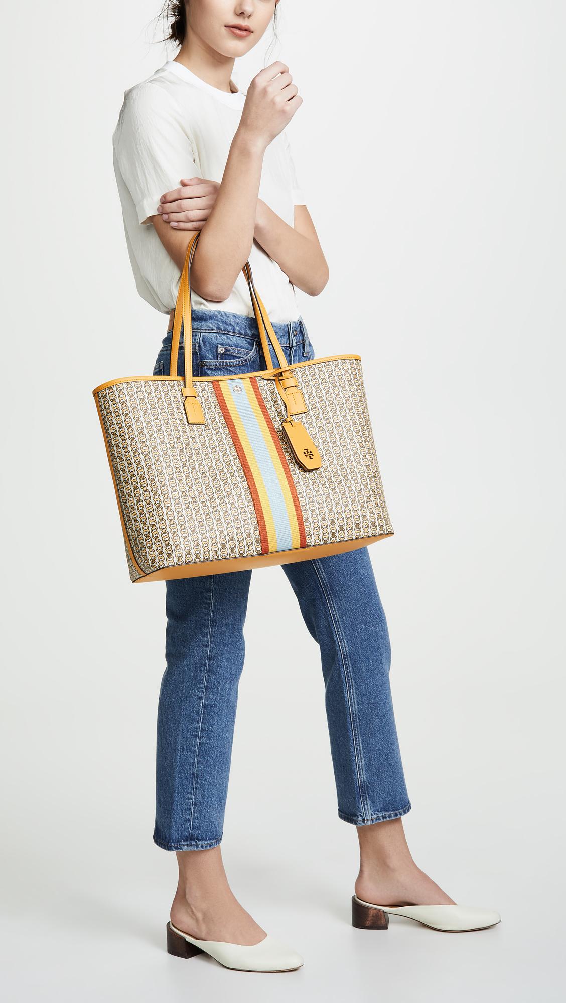 11311 TORY BURCH Gemini Link Canvas Tote DAYLILY