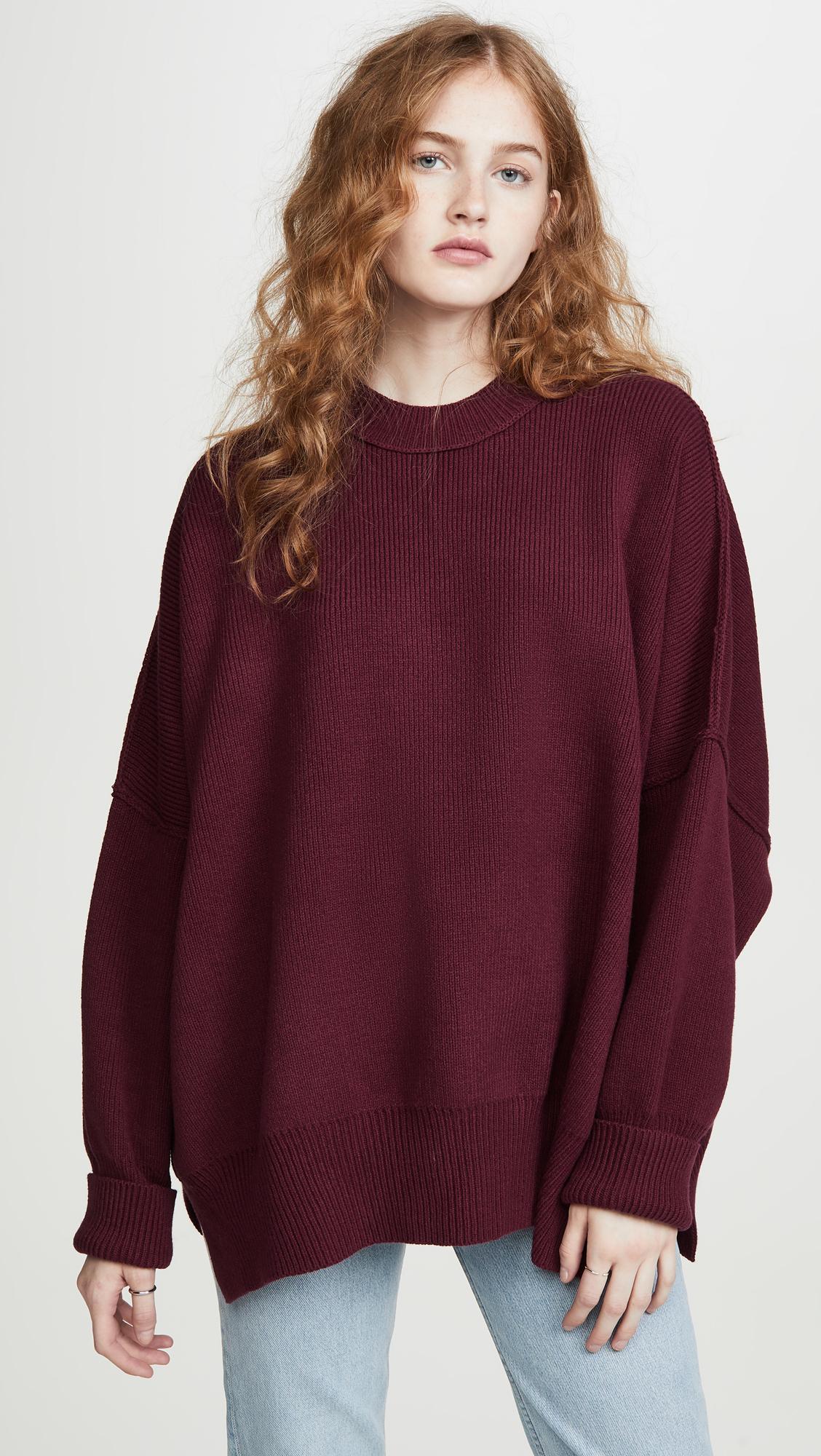 free people easy street cotton blend oversized sweater