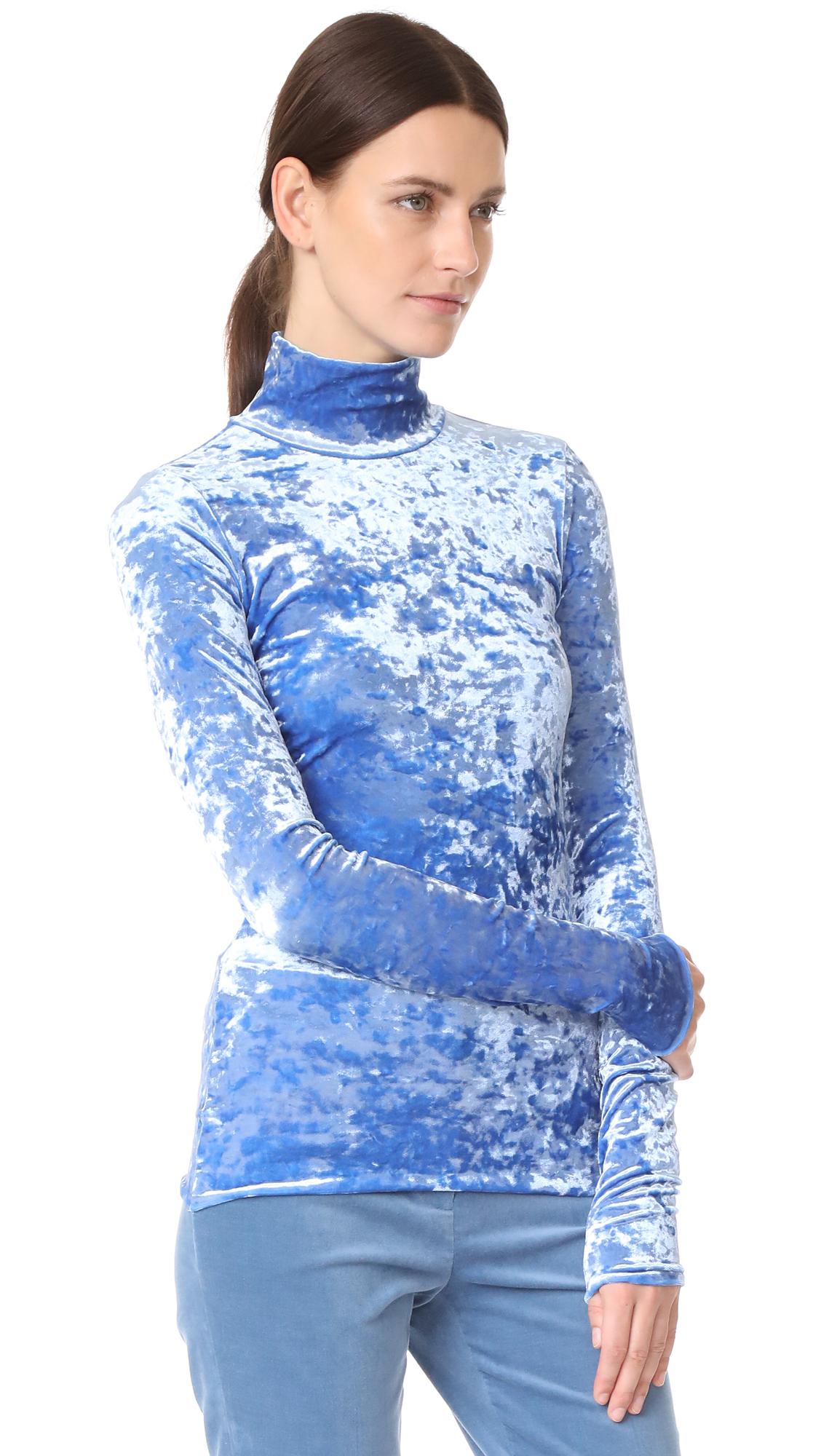 velvet turtleneck top