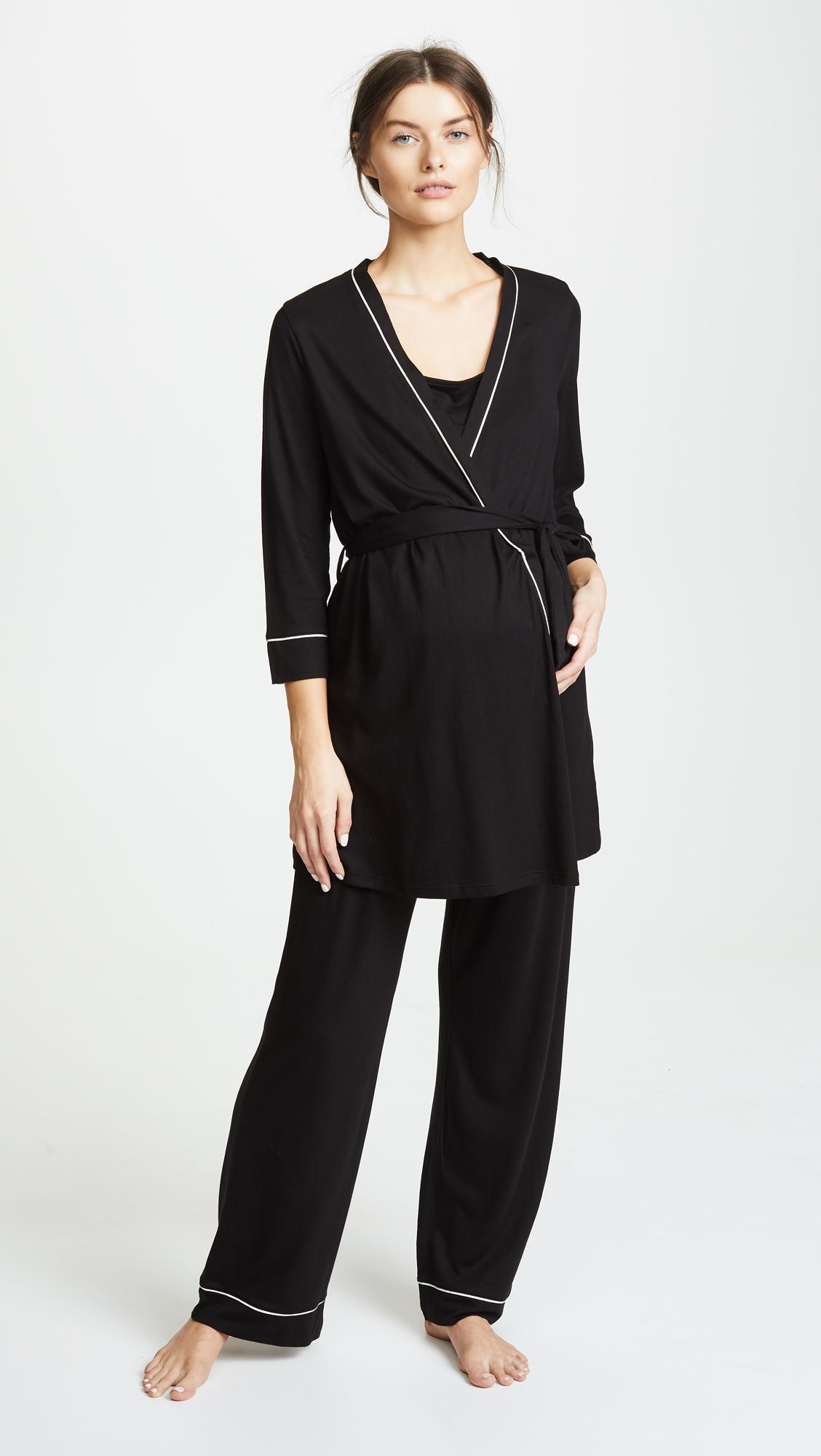 Cosabella Cotton Bella Maternity Pj Set in Black/Ivory (Black) Lyst