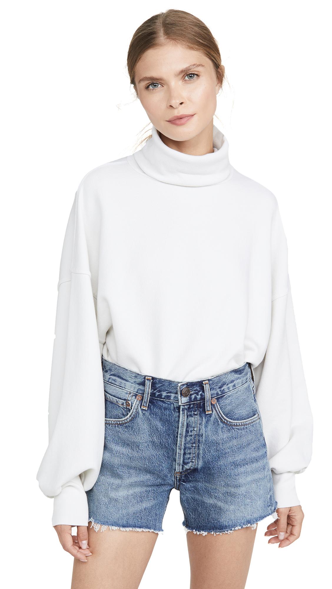 Agolde Cotton Balloon Sleeve Turtleneck 