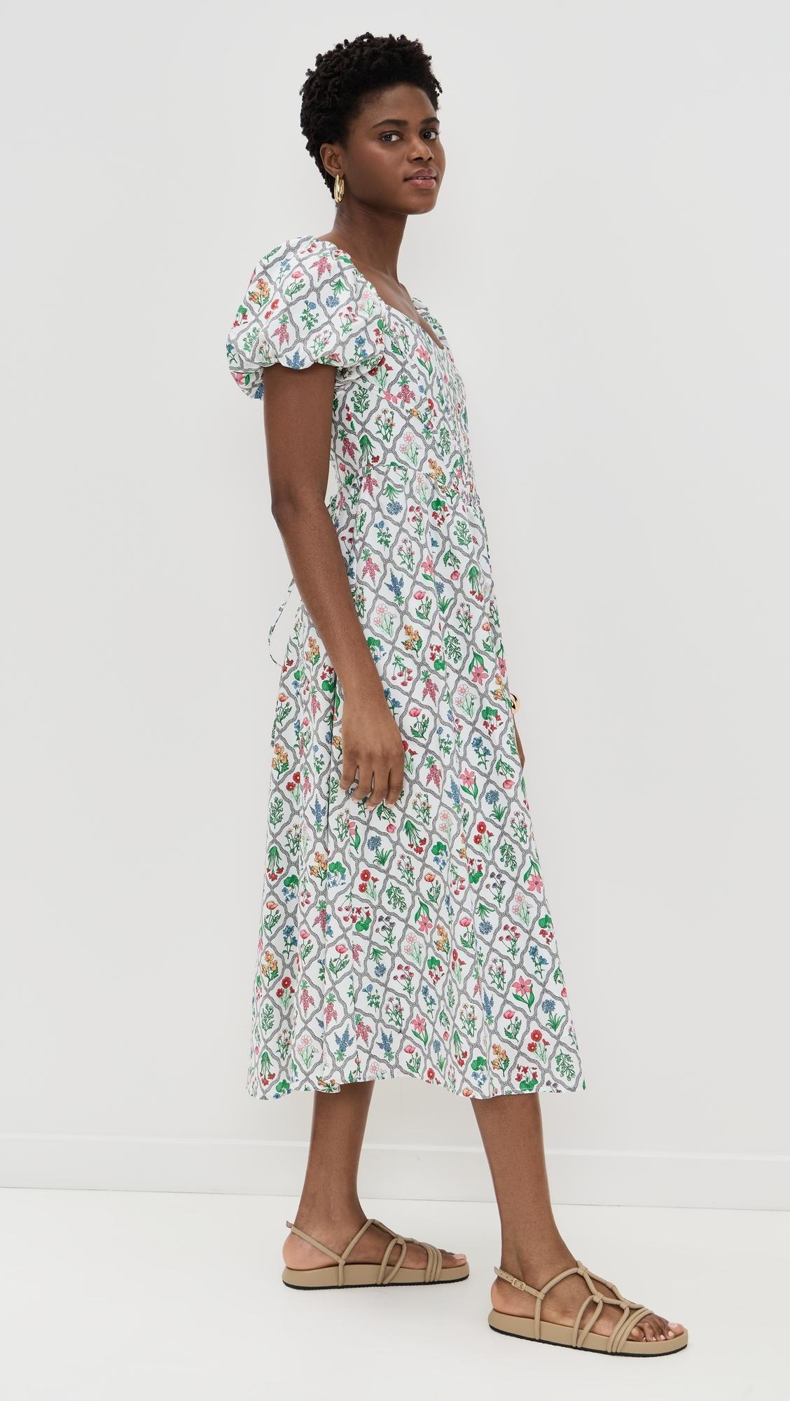 Moon River Puff Sleeve Corset Midi Dress | Lyst