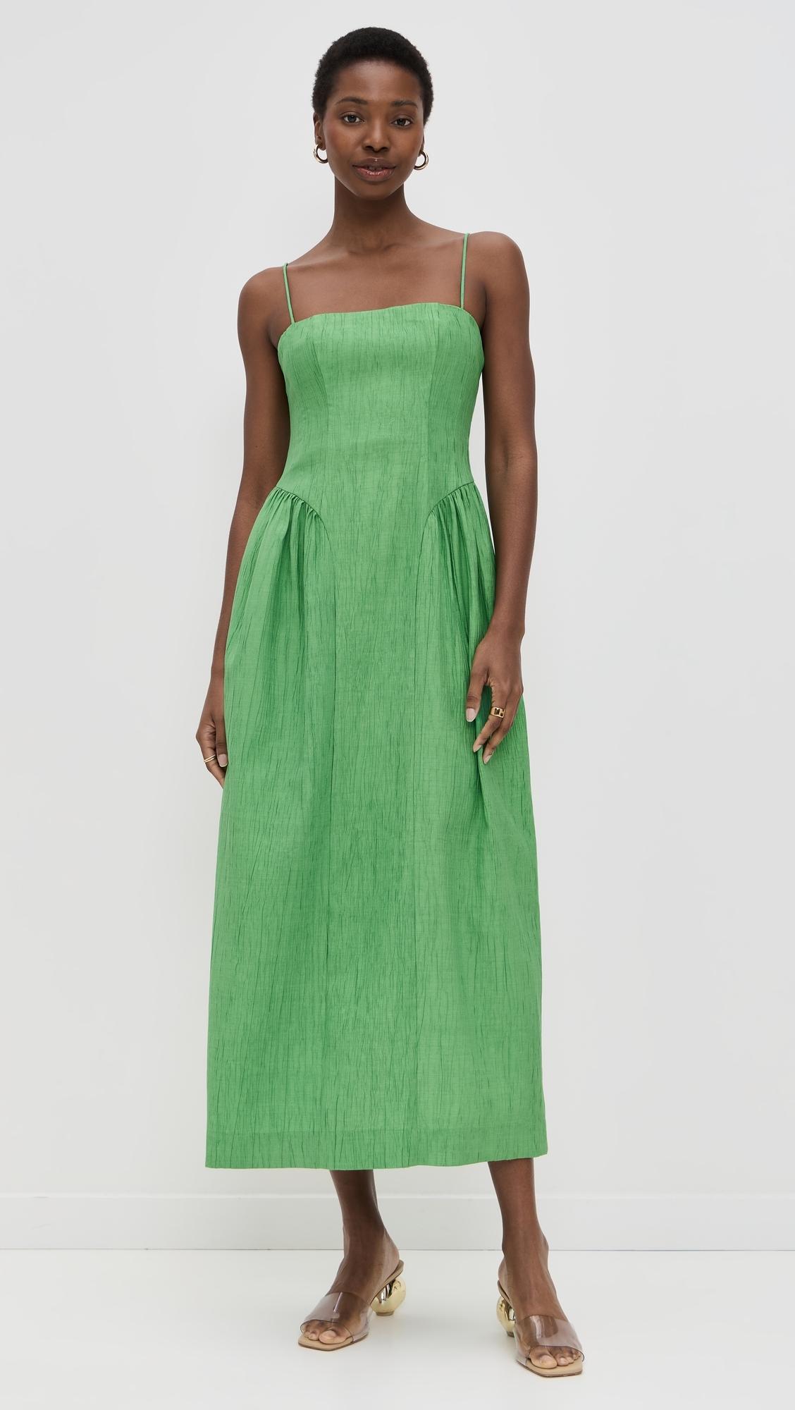 slim fit dress slacks Coral Spaghetti Strap Pleated Maxi Dress, Garden of Eden main image 0