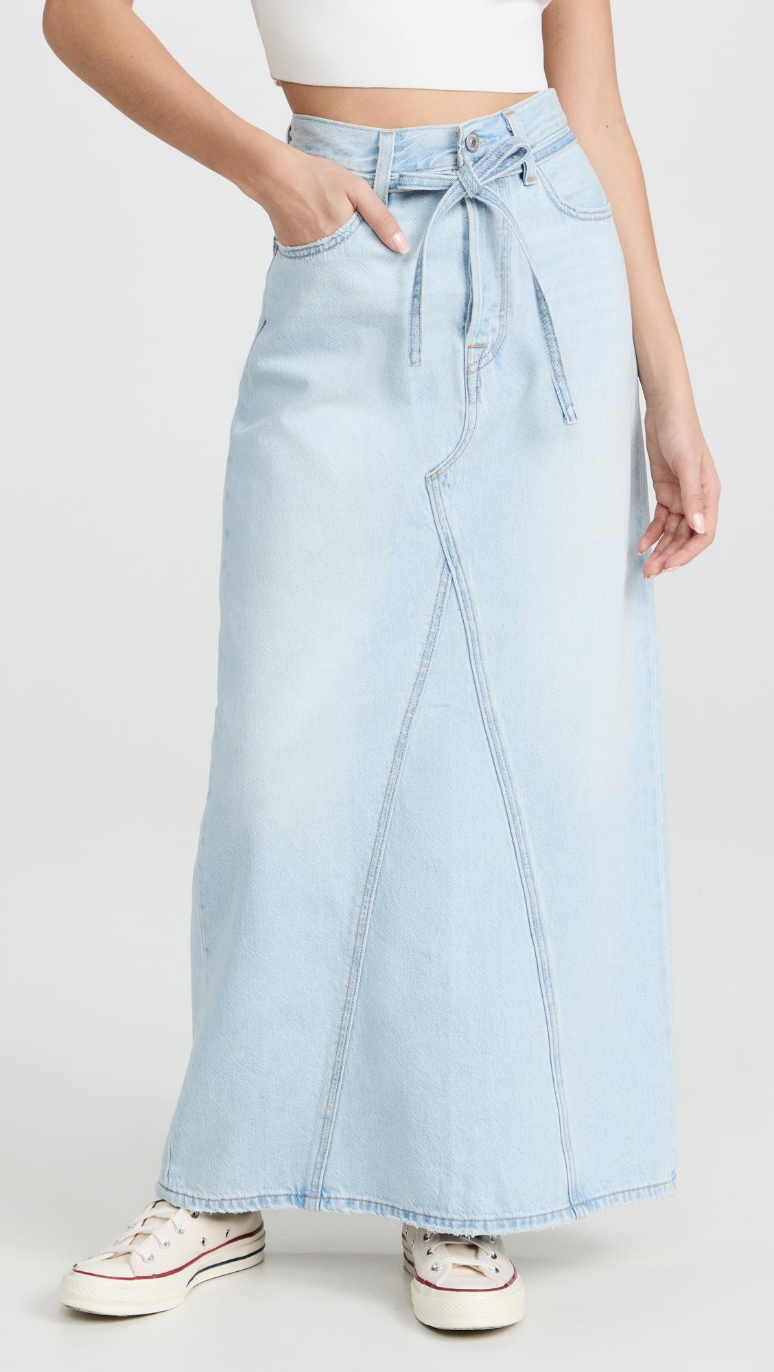 Levi's Iconic Long Skirt With Belt in Blue Lyst