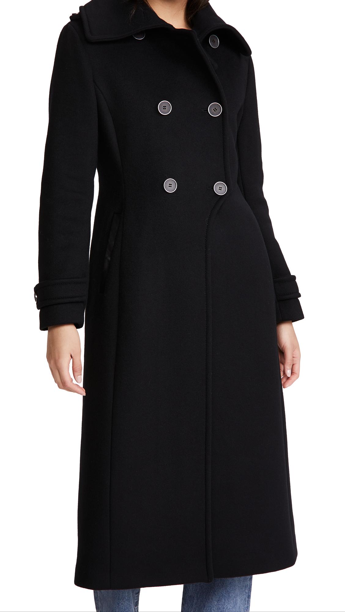 Mackage Elodie Shimmer Wool Double-breasted Coat In Black - Women ...