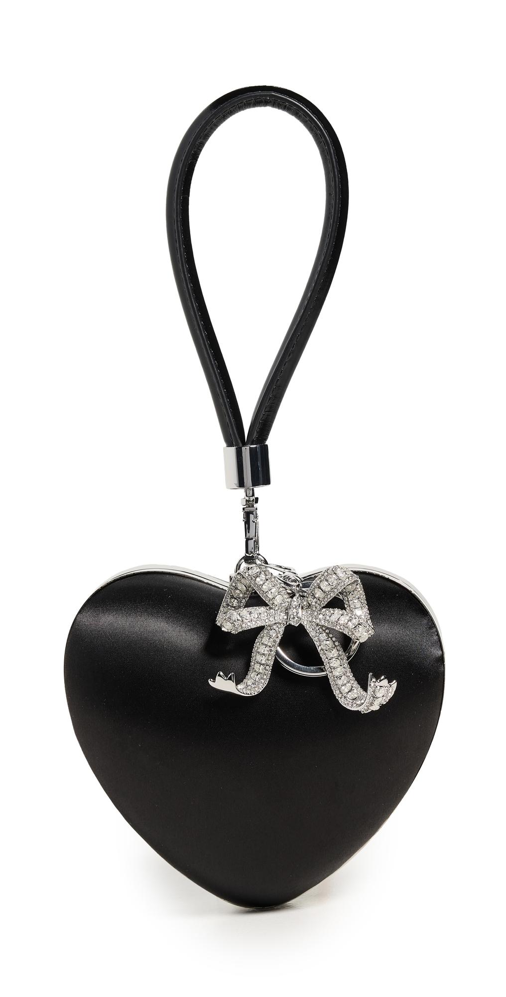 【SELF PORTRAIT】ハートクリスタル装飾のサテンクラッチ self-portrait Heart Clutch | italist | REVERSIBLE