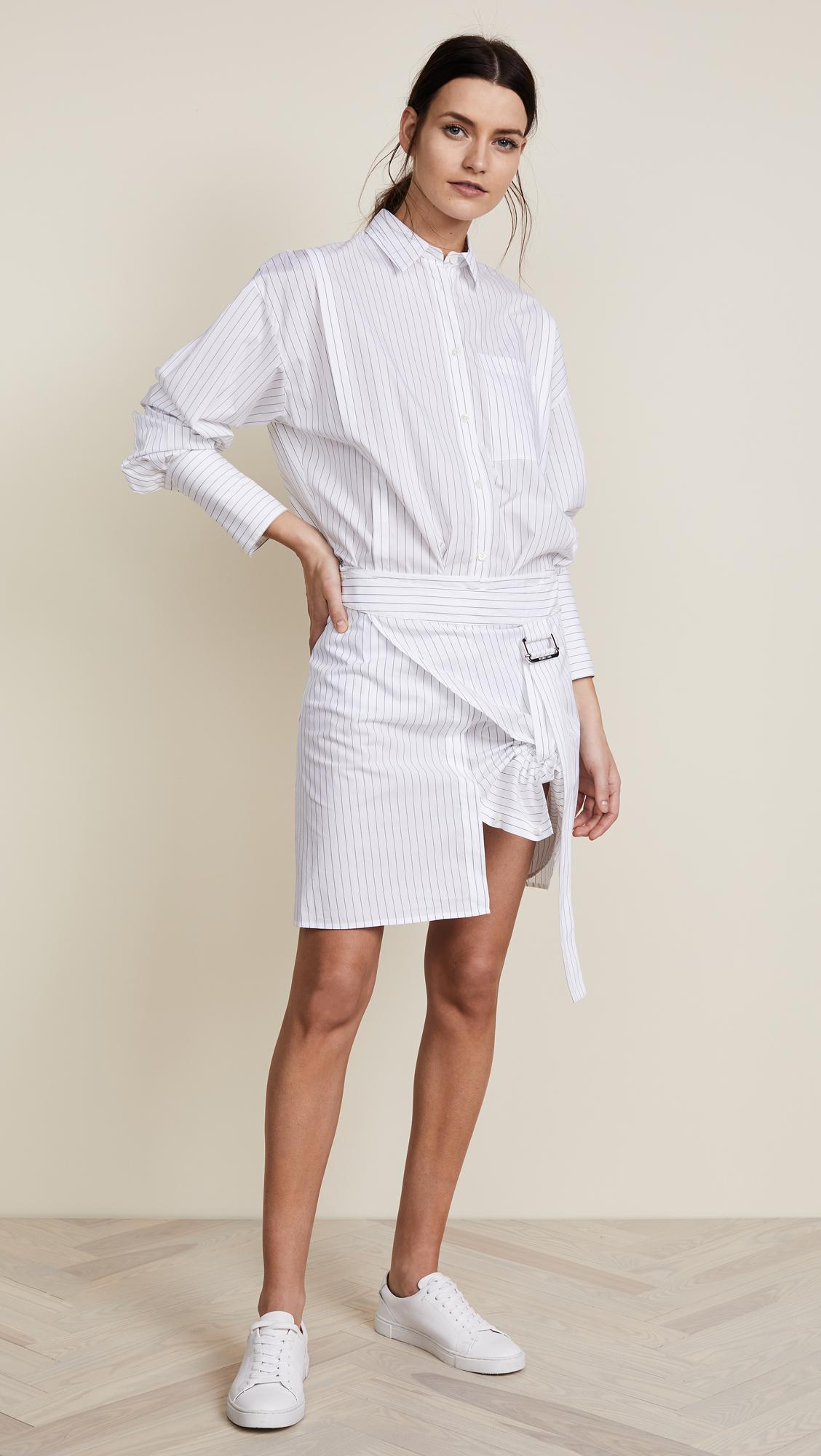 helmut lang white shirt dress