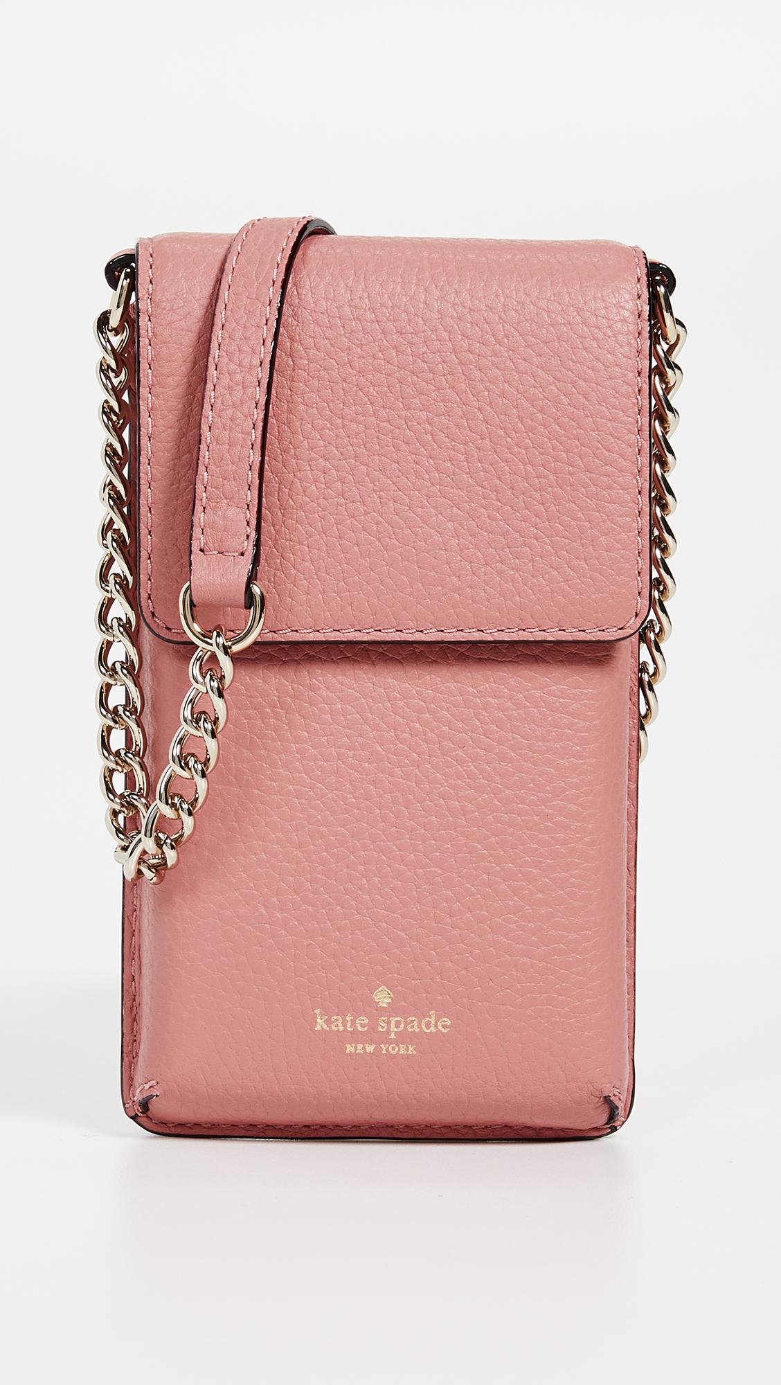 kate spade, Bags, Kate Spade Rosie Mixed Media North South Phone Crossbody  Bag Pink Peppercorn