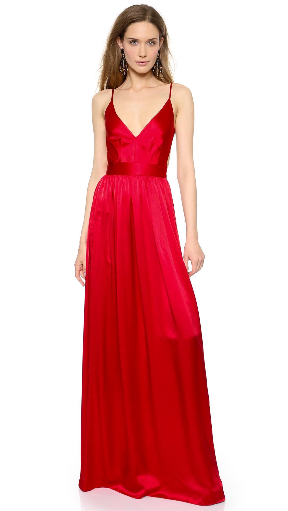 Babs Bibb Silk Maxi Dress in Scarlet 