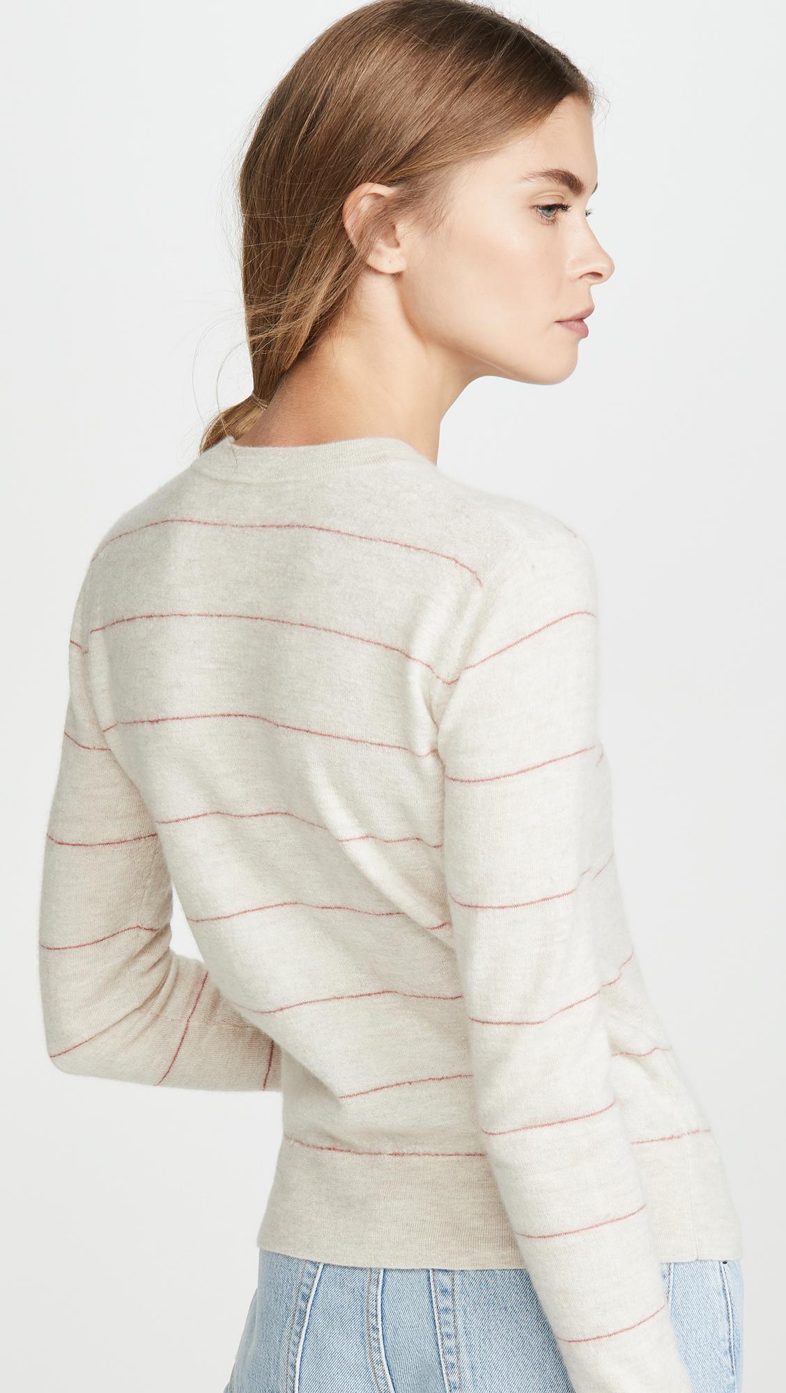 Vince Striped Fitted Cashmere Crew 