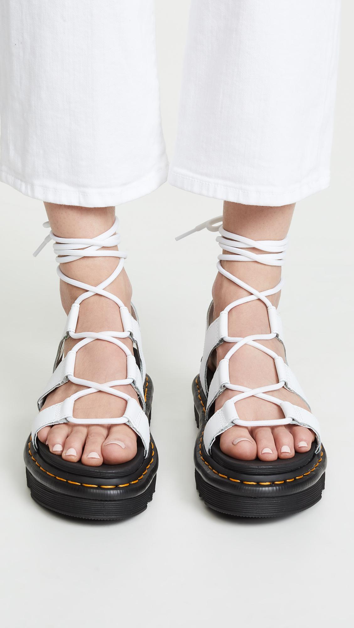 white doc sandals