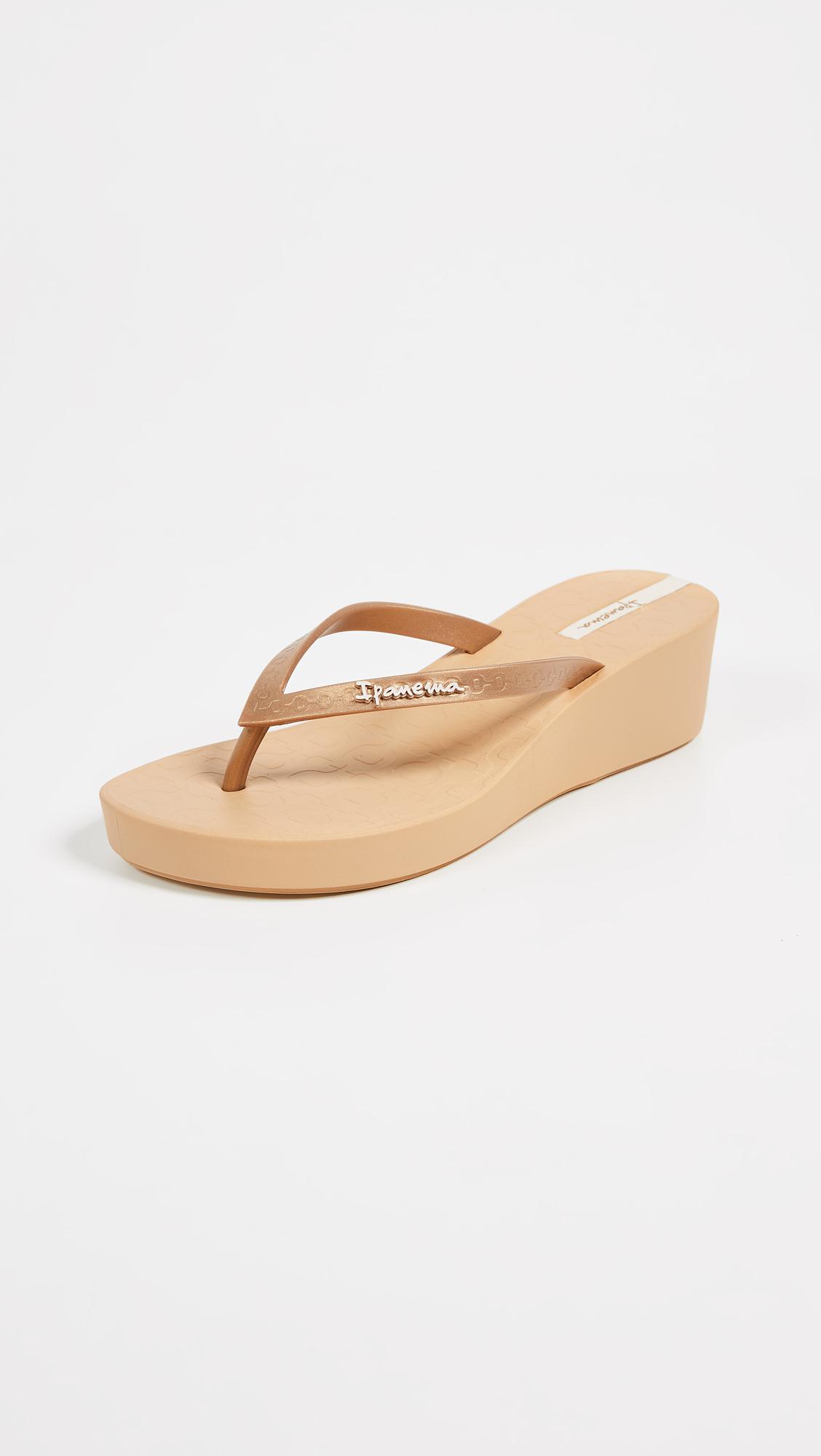 tan wedge flip flop