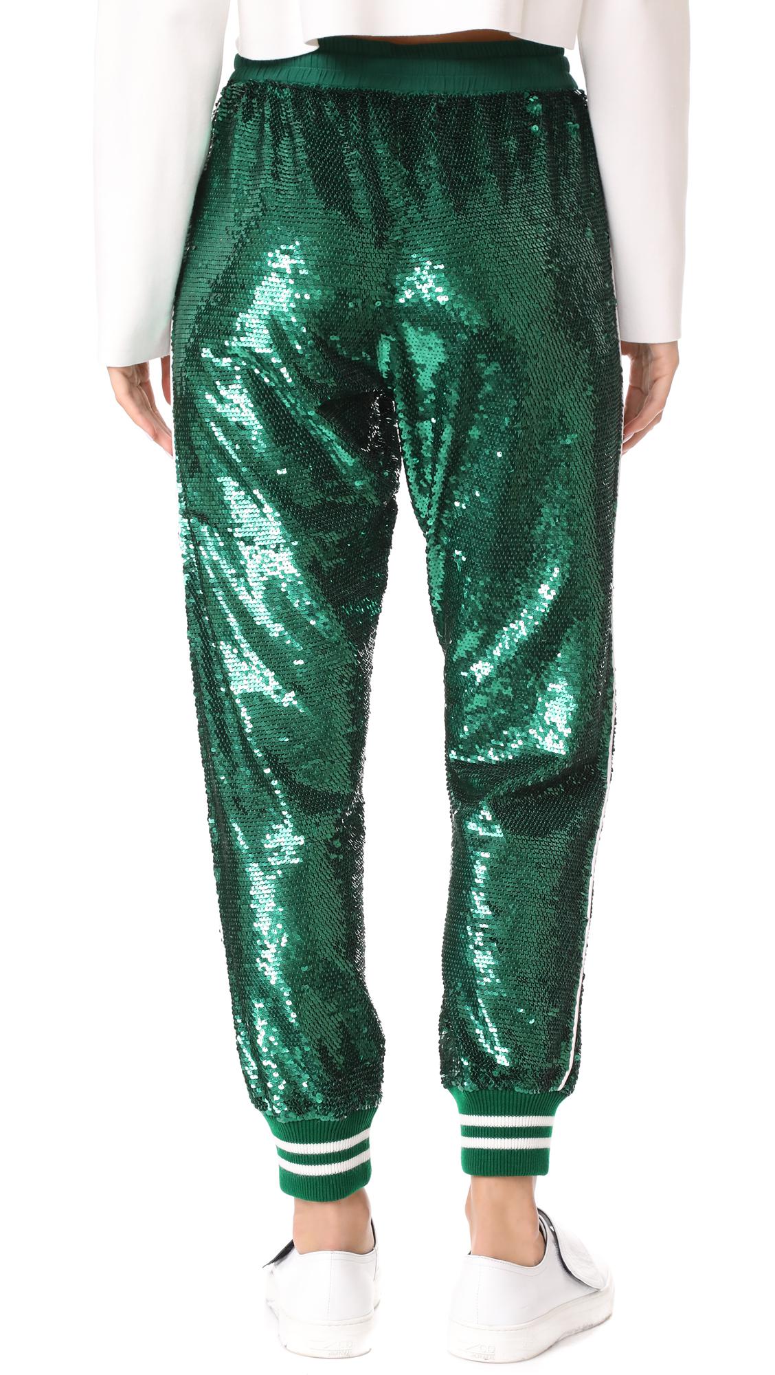sequin track pants