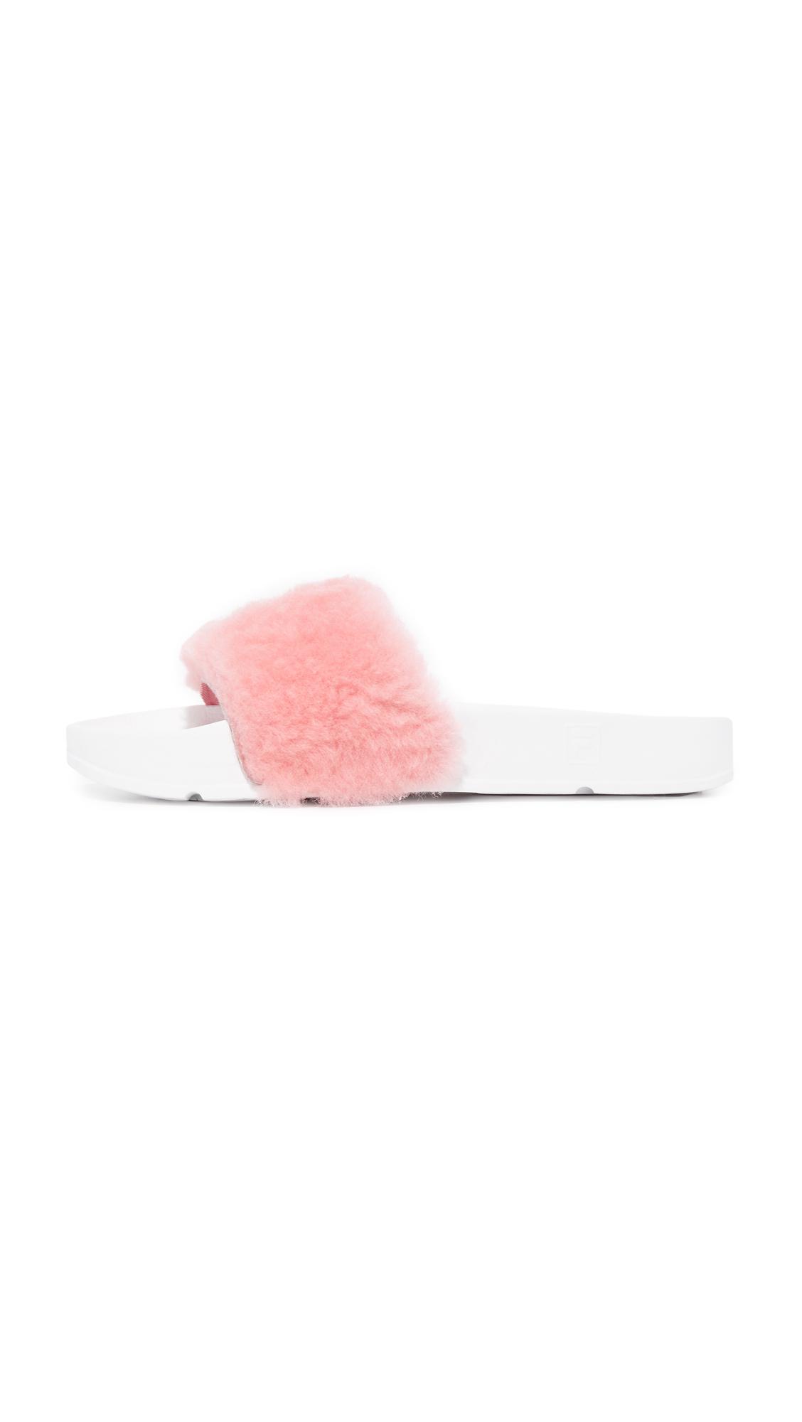 light pink fila slides