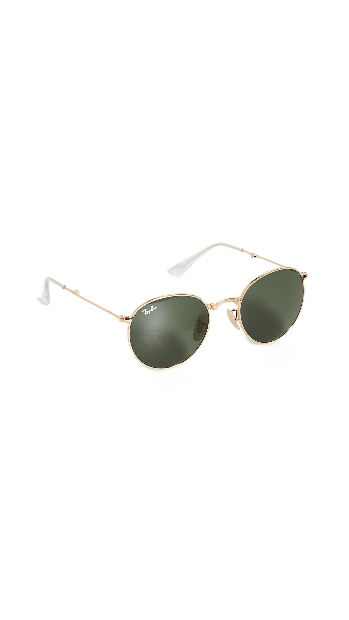 RayBan Rb3532 Icons Round Sunglasses in Gold/Green (Green) Lyst