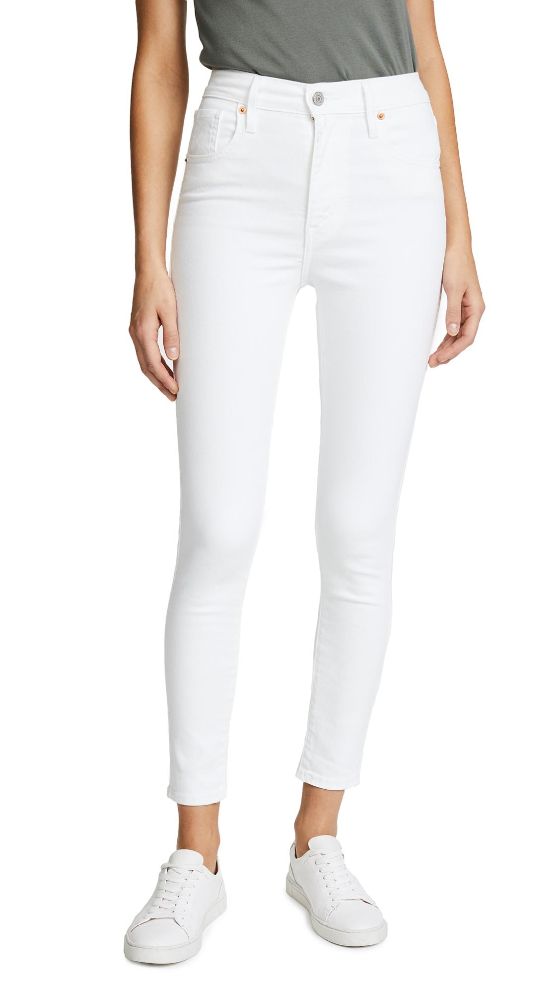 Levi's Denim Mile High Ankle Super Skinny Jeans in White - Lyst