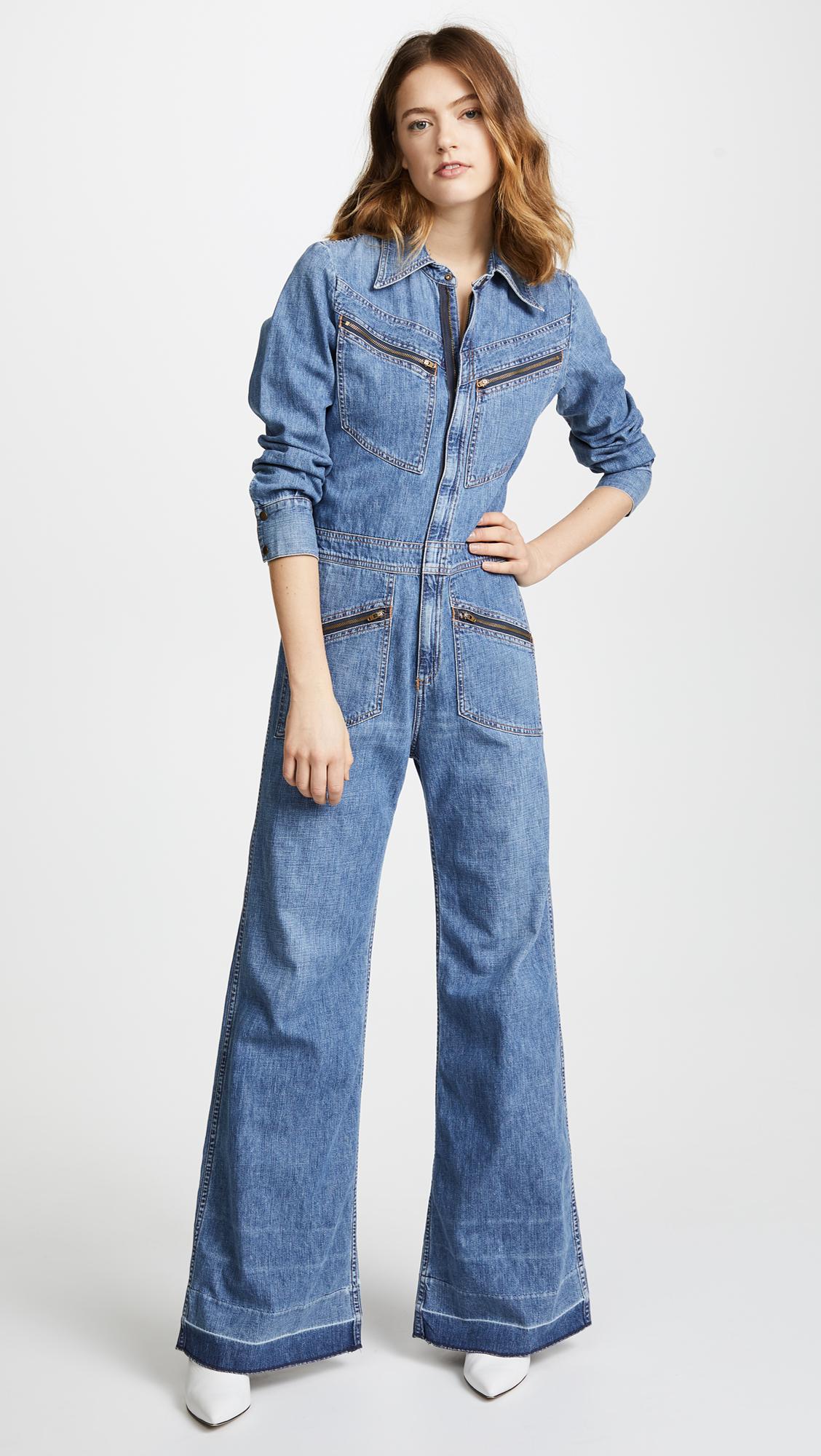 Citizens of Humanity Farrah '70s Jumpsuit in Blue | Lyst