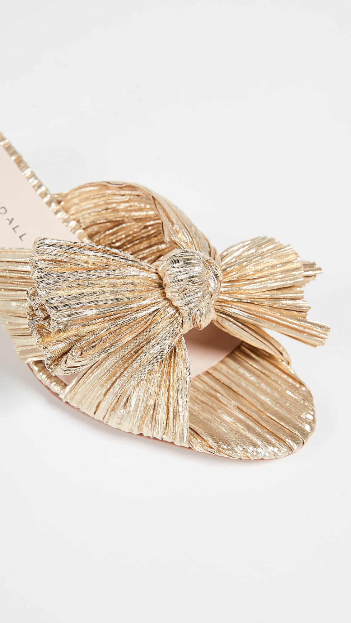 Loeffler Randall Leather Emilia Pleated Knot Mule in Gold (Metallic) - Save 40% - Lyst