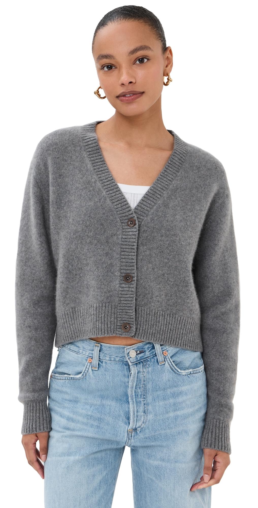 The Elder Statesman Cashmere Boxy Cardigan in Black | Lyst