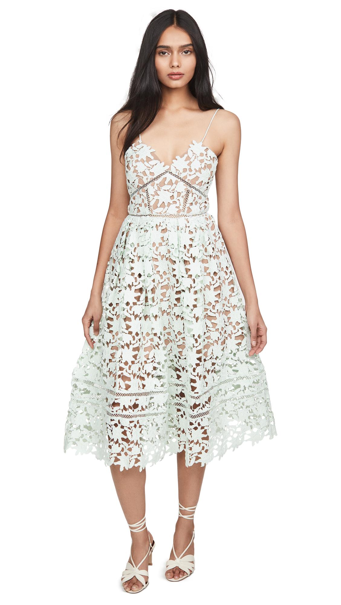 Self-Portrait Synthetic Azalea Dress in Green - Lyst