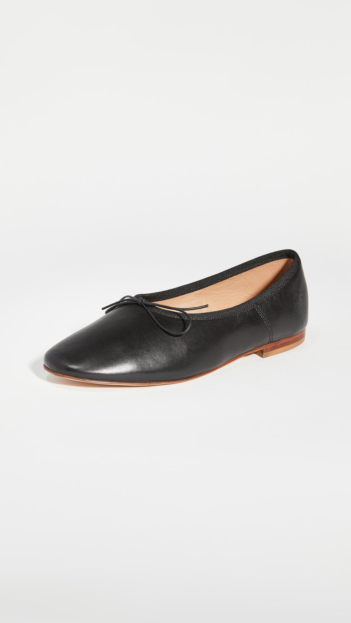 pointed leather ballerina flats