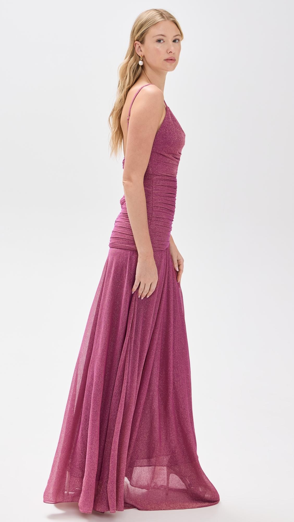 patbo aura metallic plunge maxi dress PatBO Metallic Plunge Cutout Maxi Dress Size 2 US