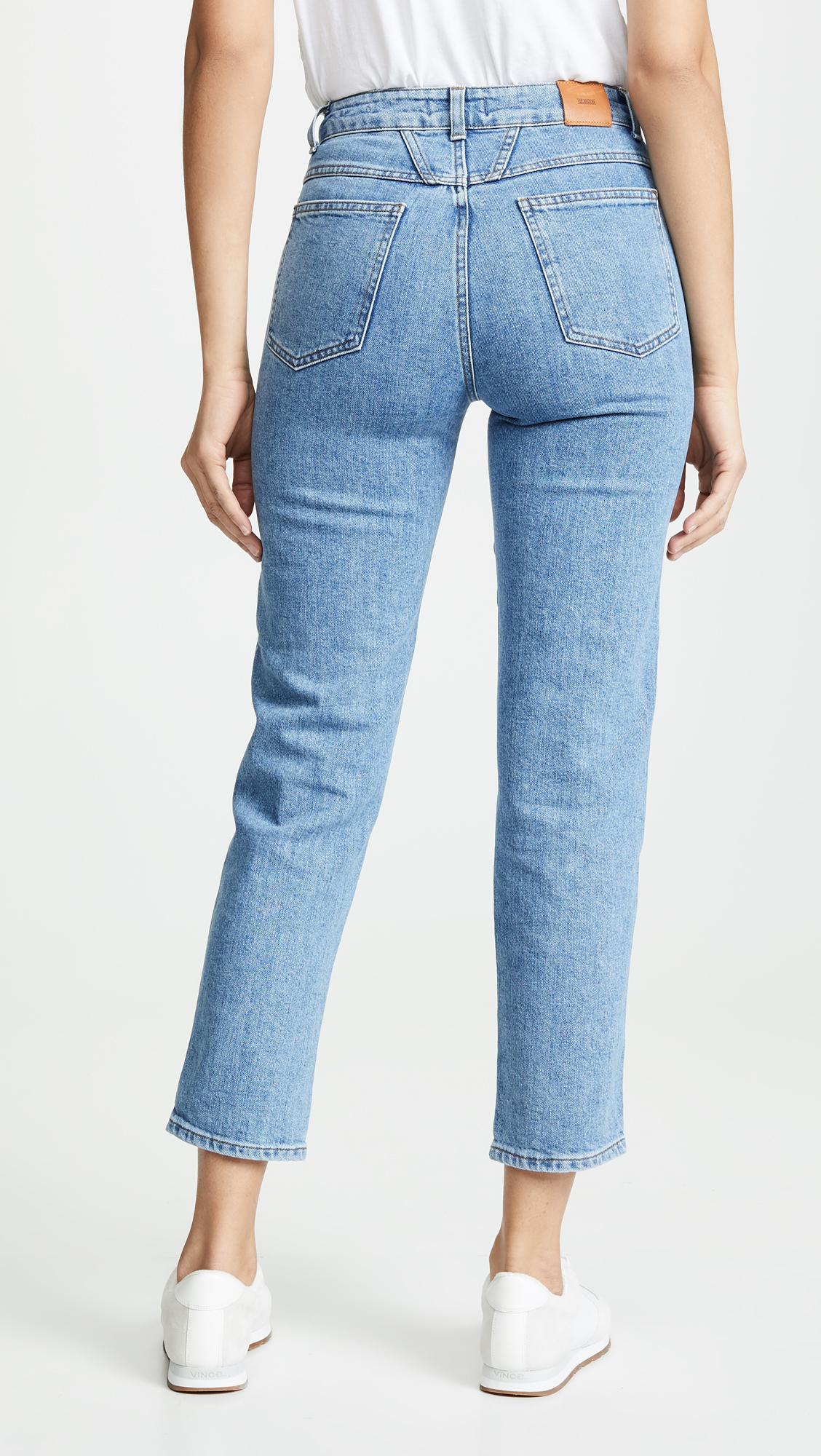Closed Denim Pedal Pusher Jeans in Mid Blue (Blue) - Lyst