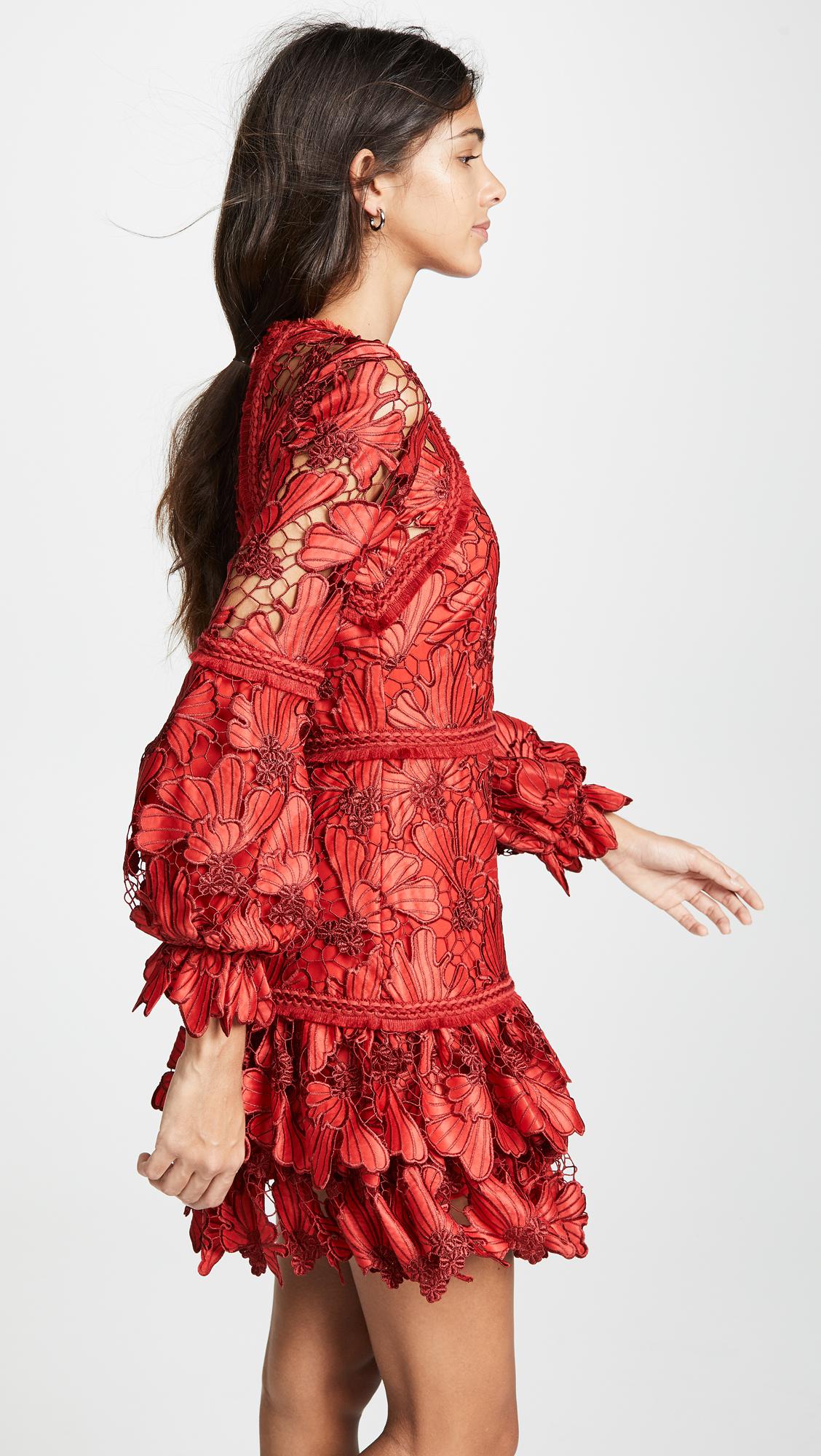 alexis red lace fransisca dress