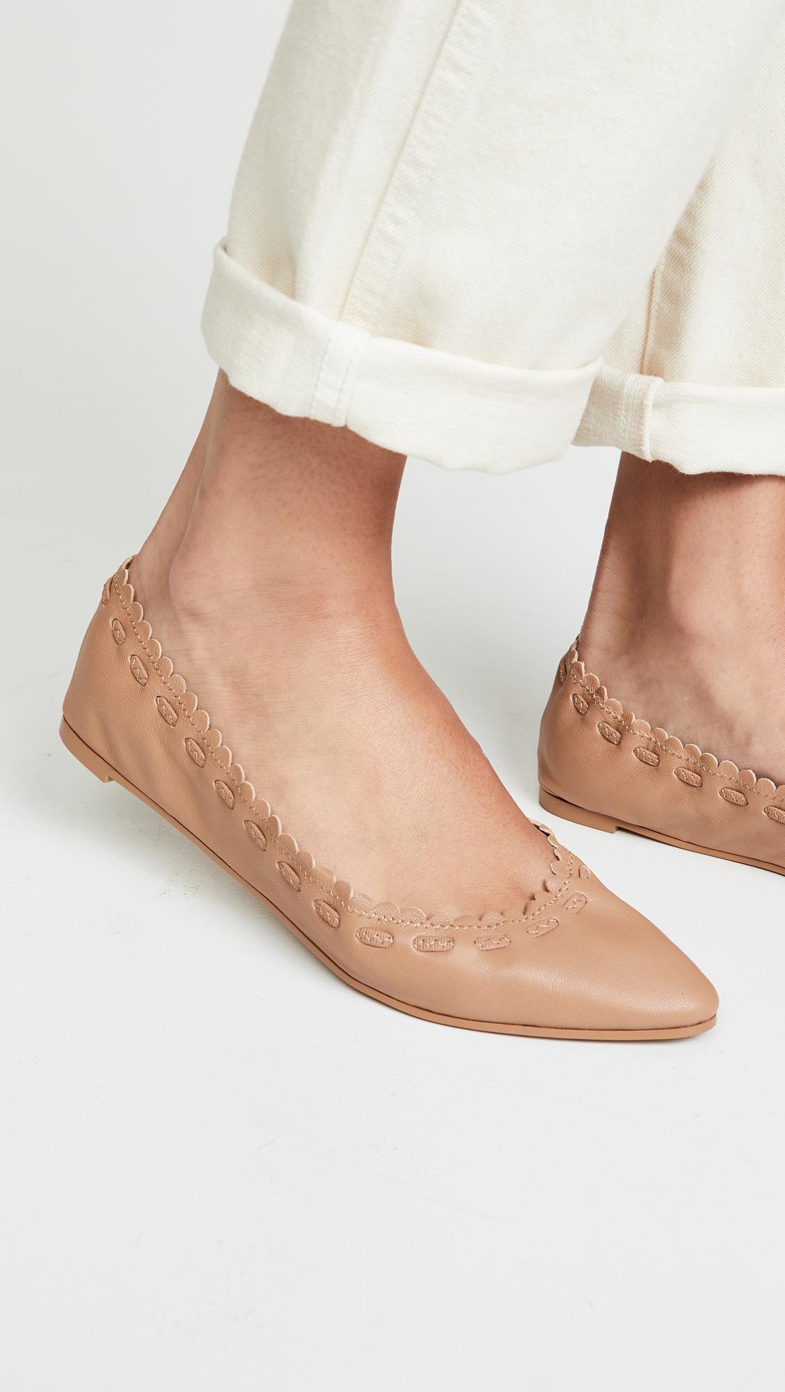 pastel tjener fortryde See By Chloé Leather Jane Point Ballet Flats - Lyst