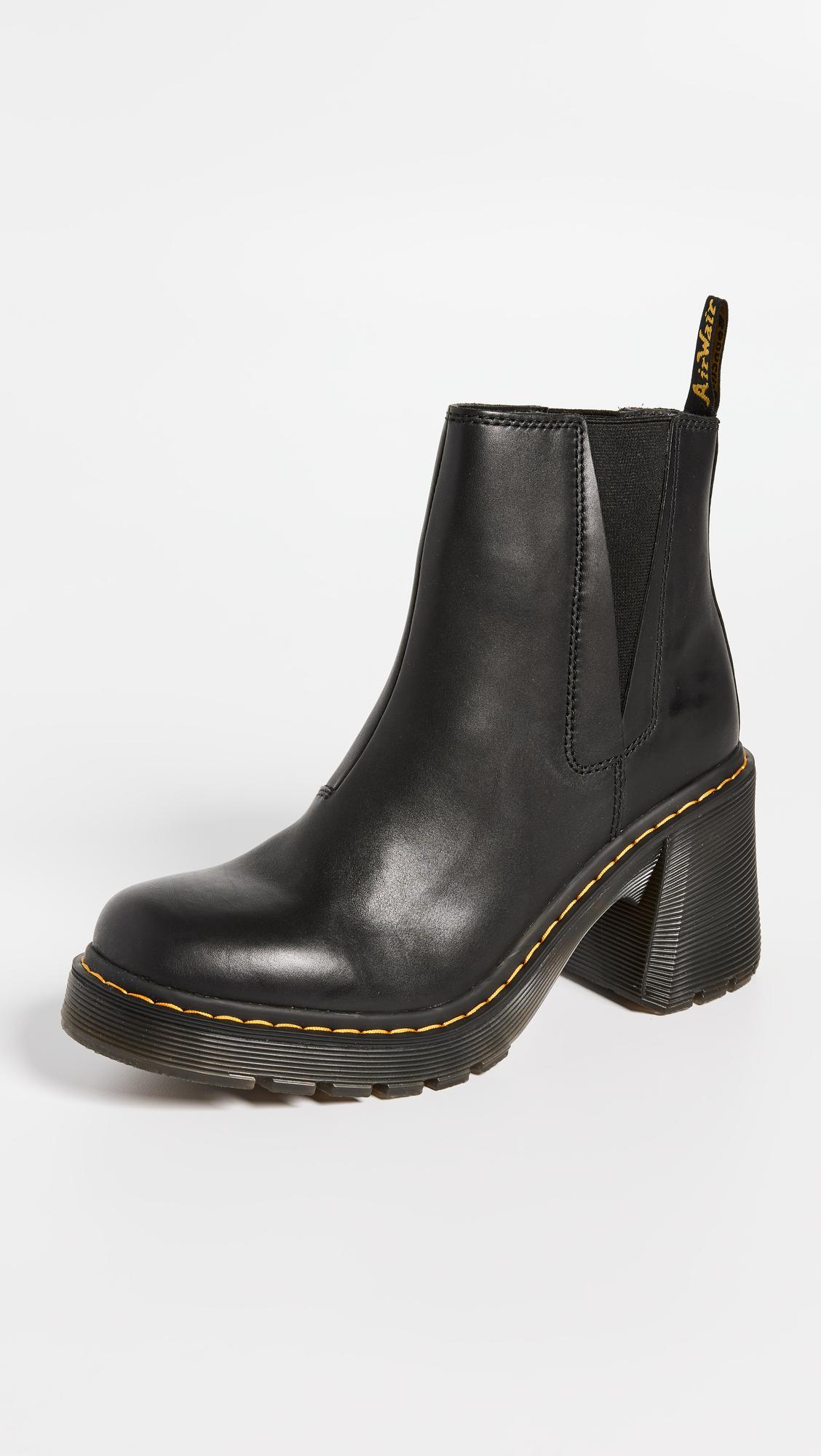 spence leather flared heel chelsea boots
