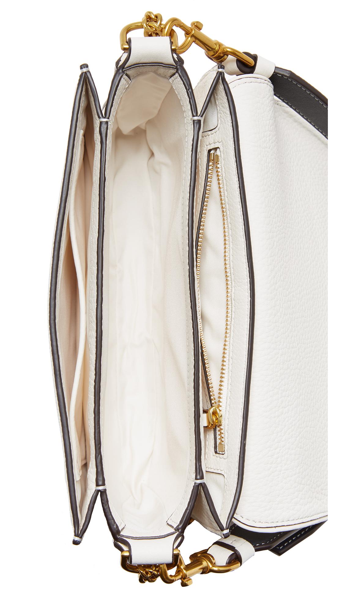 Tory Burch Leather Chelsea Convertible Shoulder Bag in Ivory 