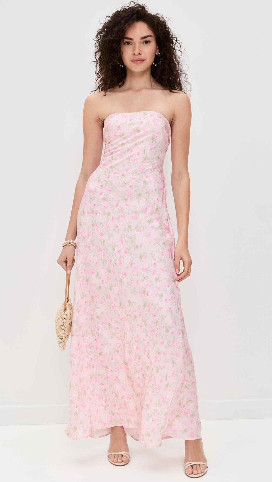 For Love & Lemons Carla Maxi Dress in Pink | Lyst