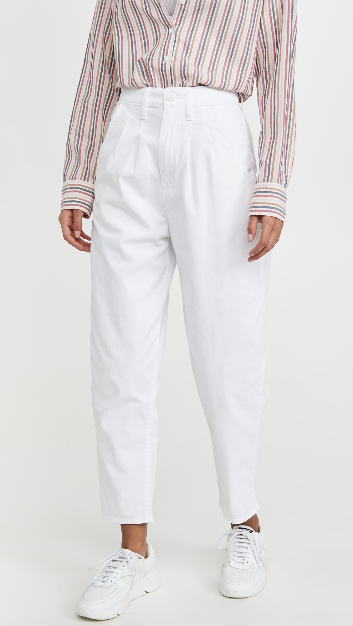 Leather Pleated Balloon in Bright White 